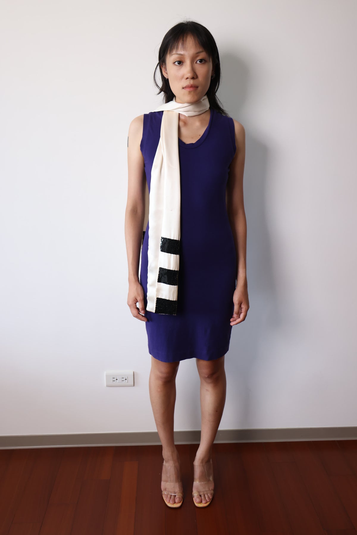 Romeo Gigli Purple Stretch Bodycon Dress