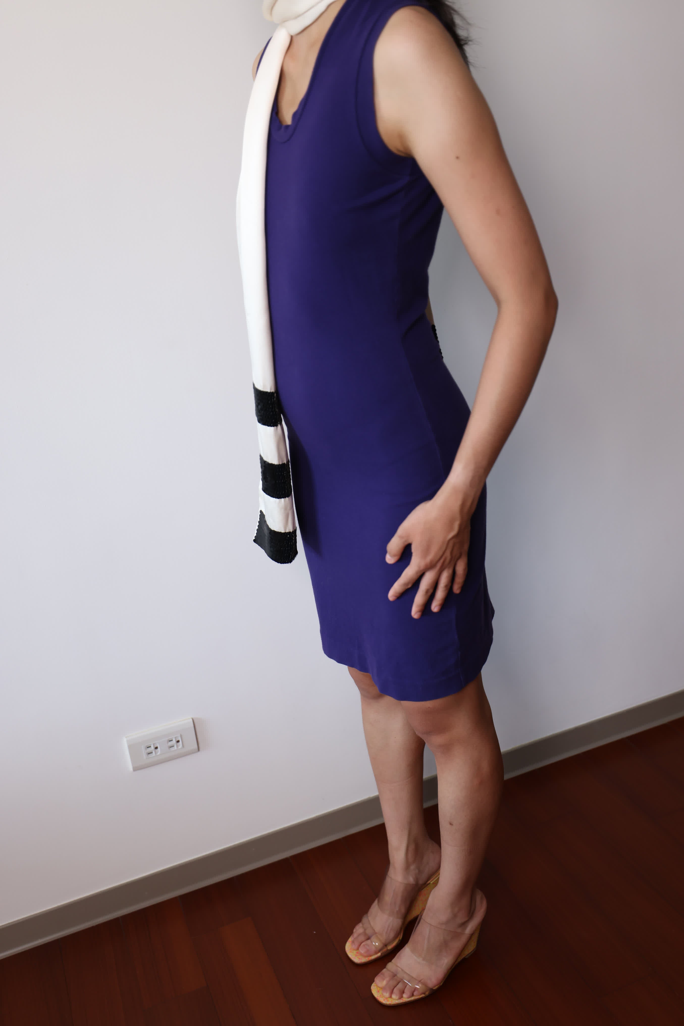 Romeo Gigli Purple Stretch Bodycon Dress
