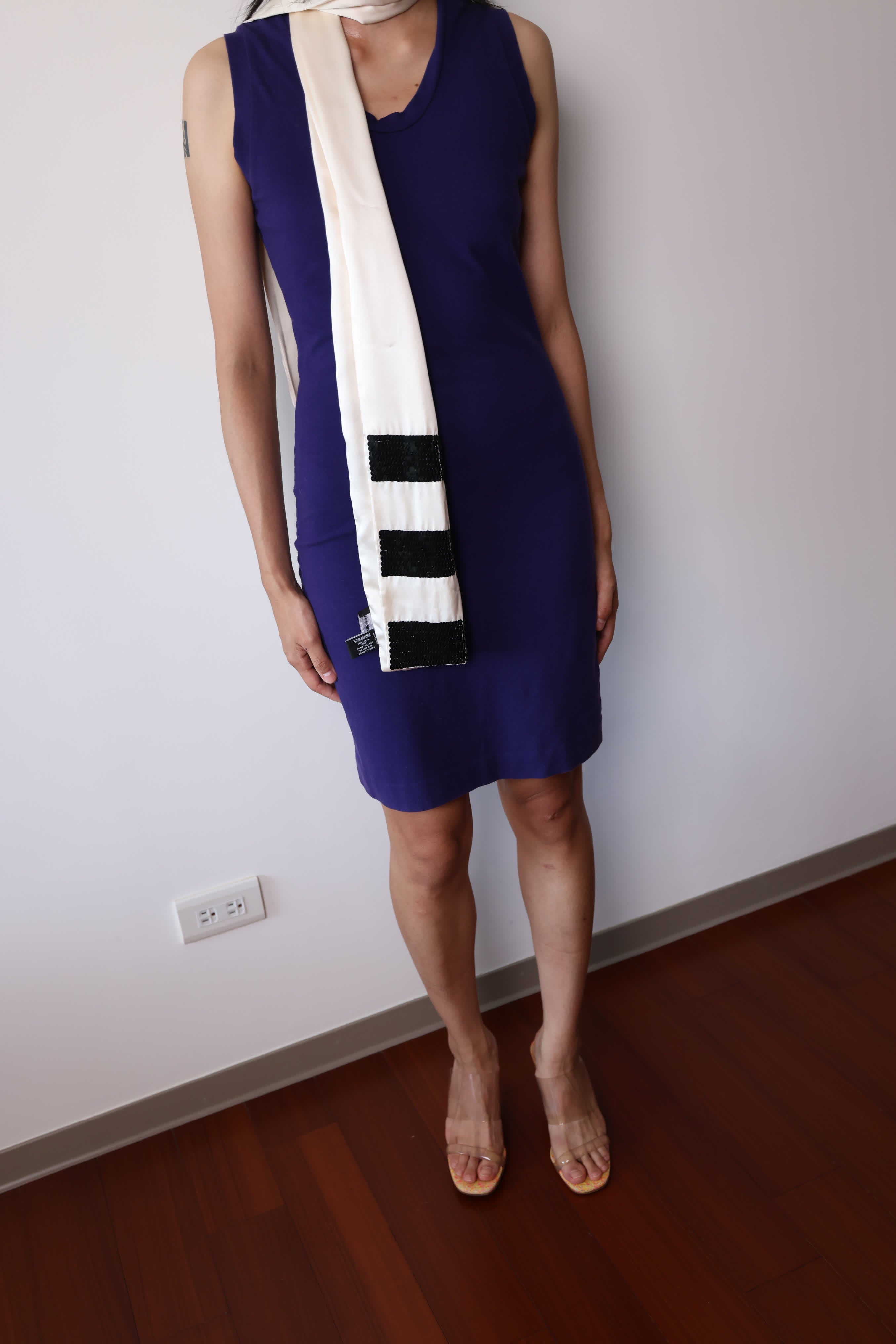 Romeo Gigli Purple Stretch Bodycon Dress