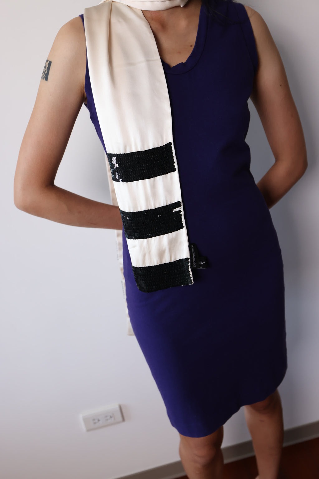 Romeo Gigli Purple Stretch Bodycon Dress
