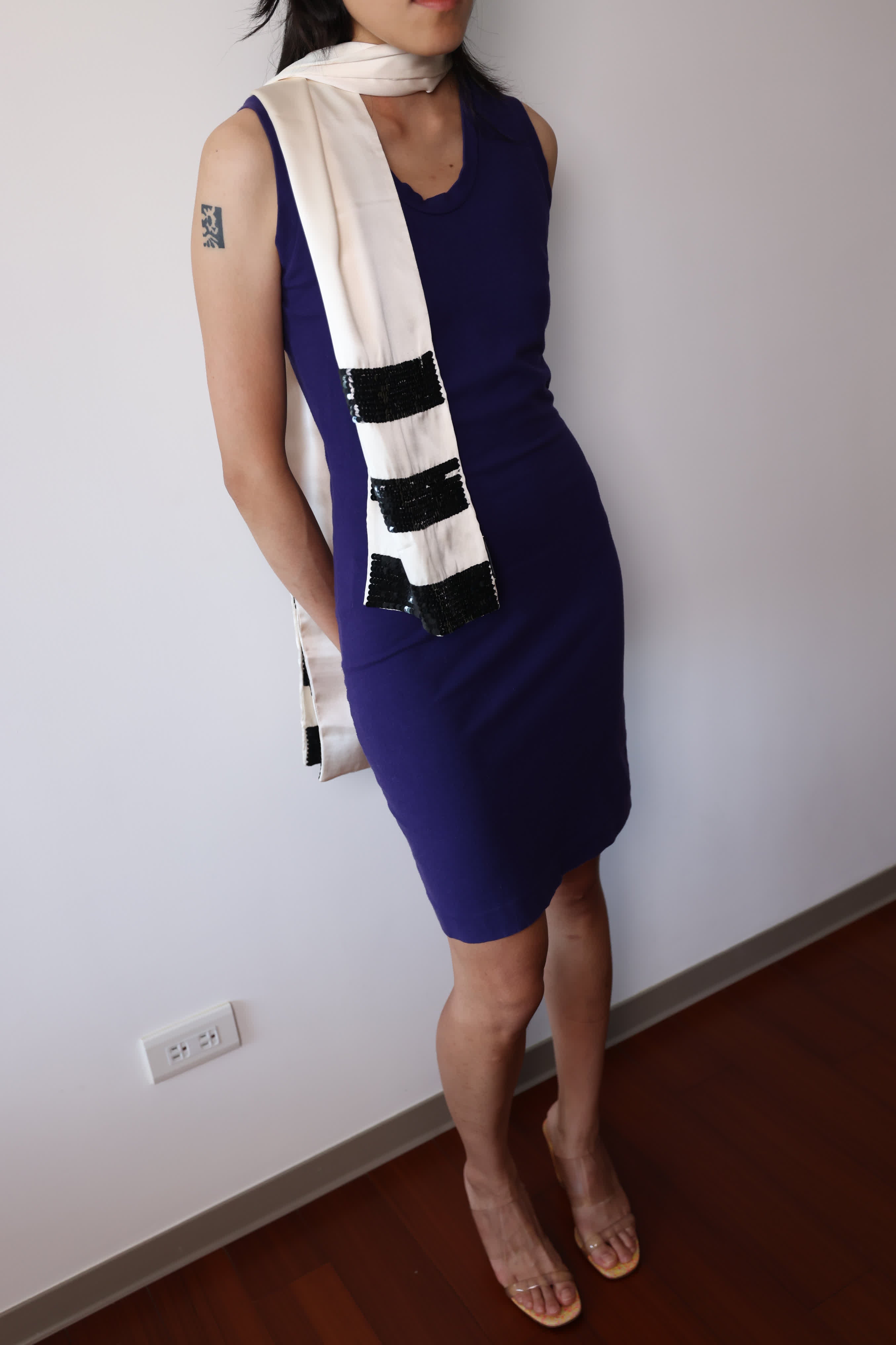 Romeo Gigli Purple Stretch Bodycon Dress