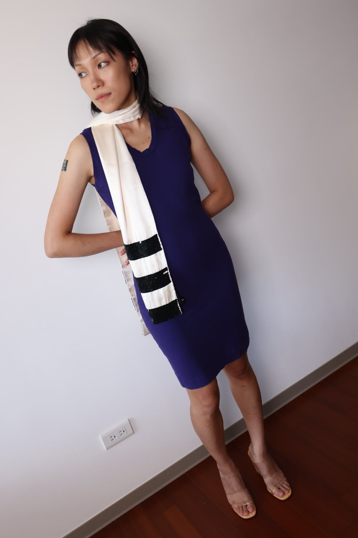 Romeo Gigli Purple Stretch Bodycon Dress