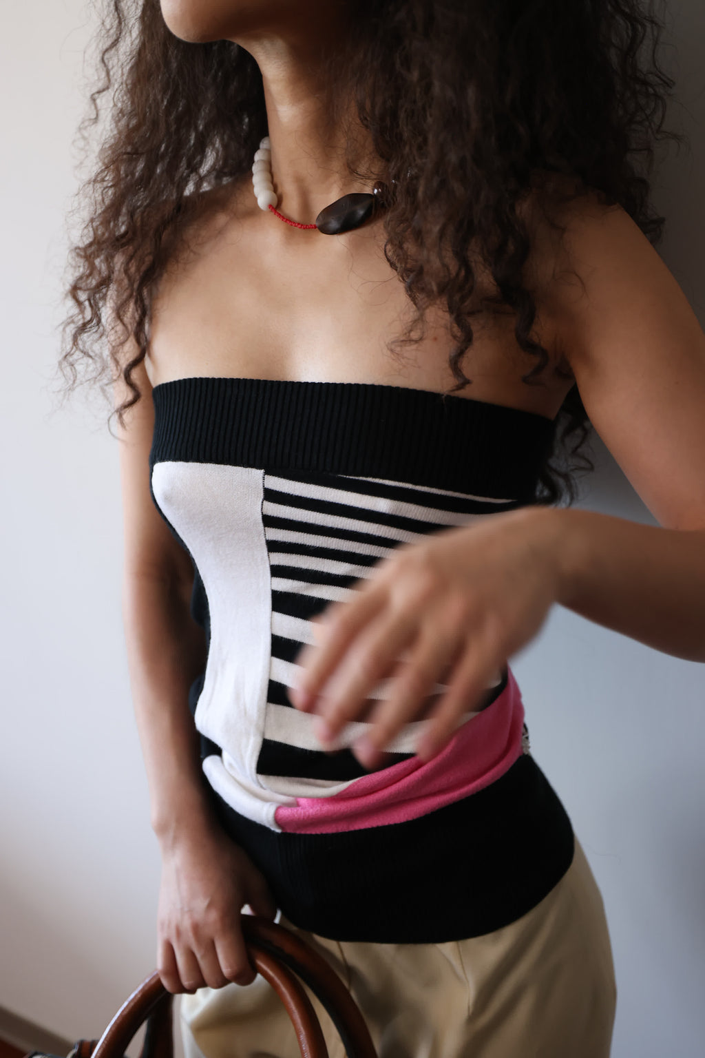 Annarita N Striped Off-the-Shoulder Top