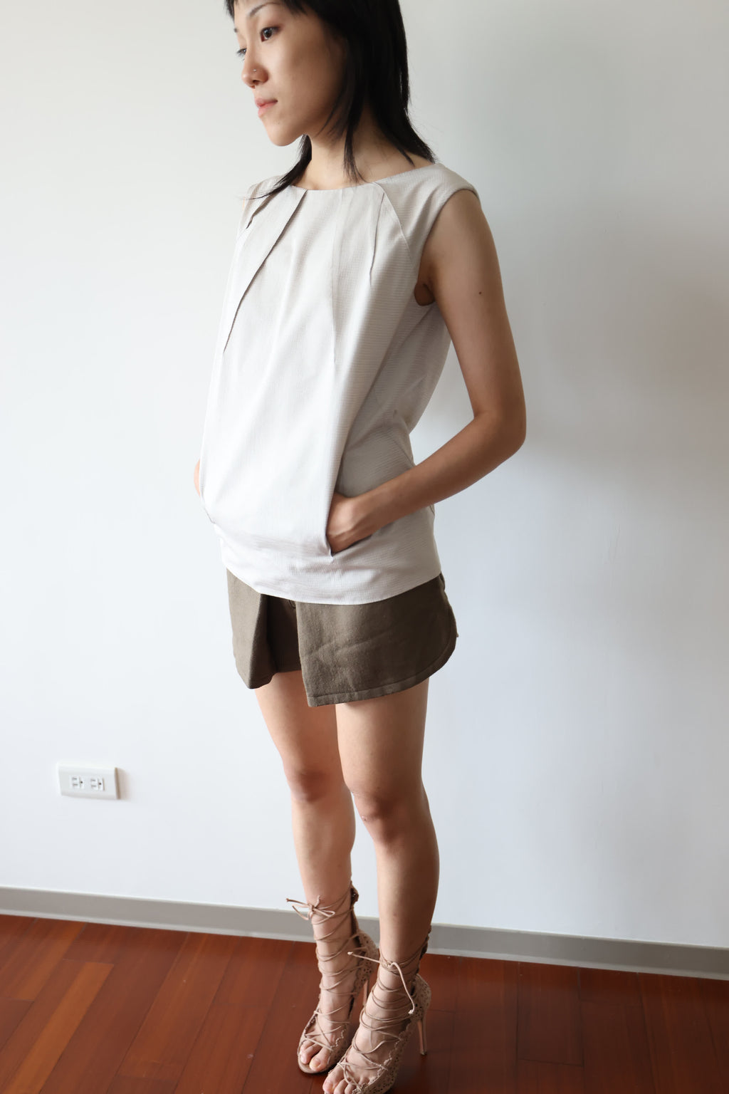 See by Chloé Coffee Brown Wool Shorts