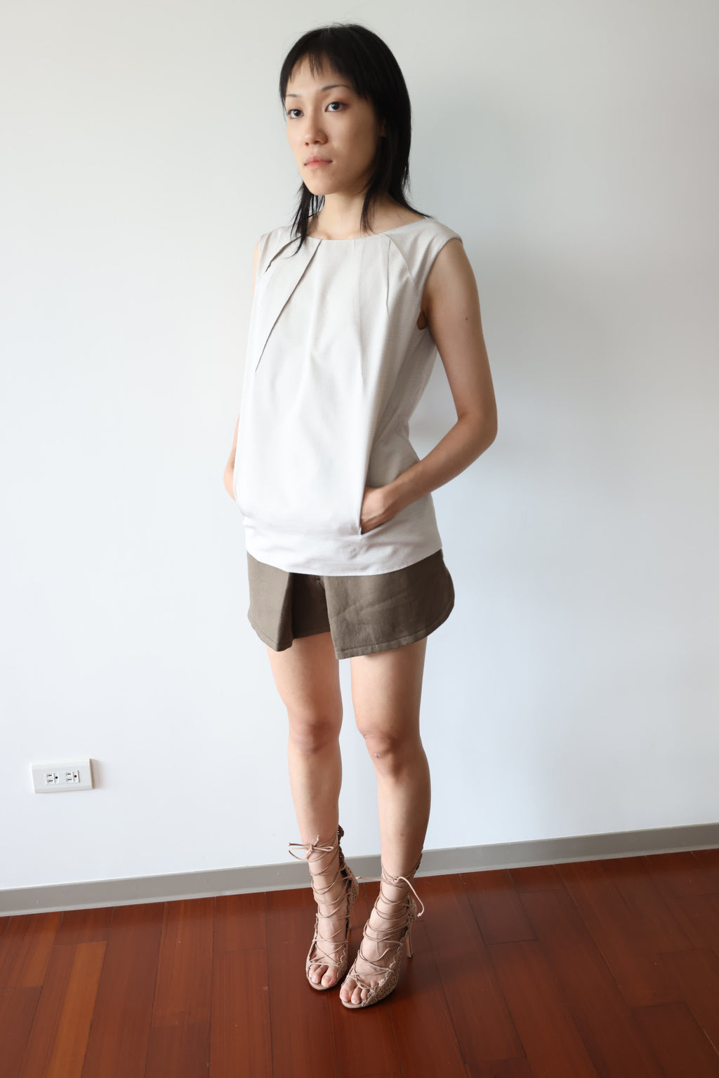 See by Chloé Coffee Brown Wool Shorts
