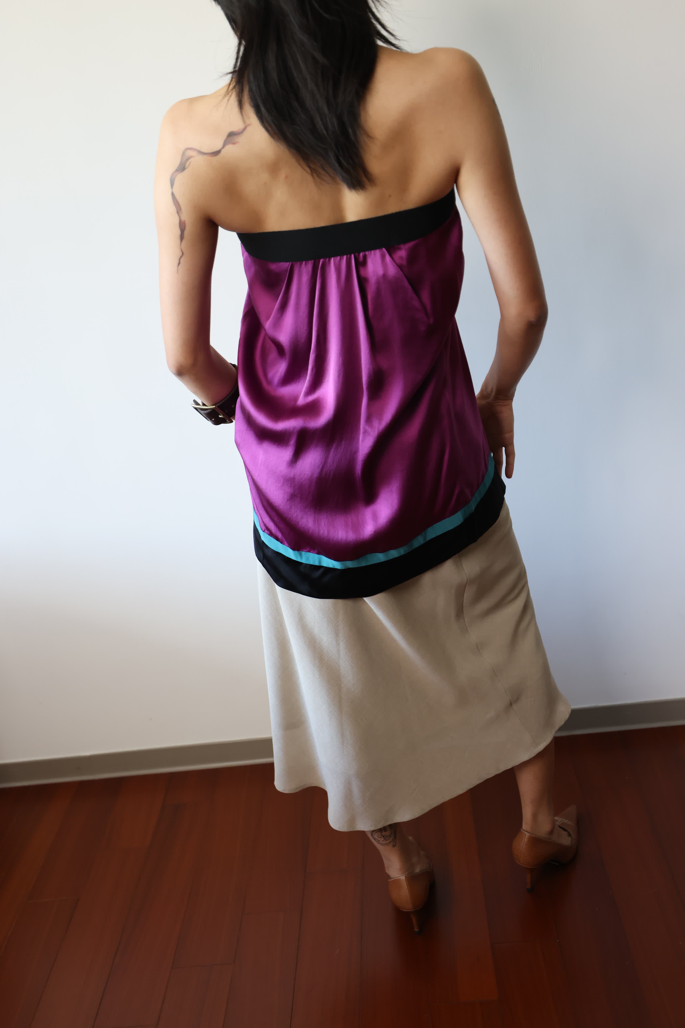Philosophy di Alberta Ferretti Purple Silk Skirt