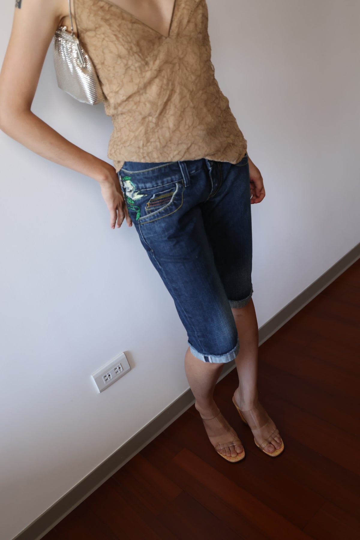 Miss Sixty Fitted Capri Denim Shorts