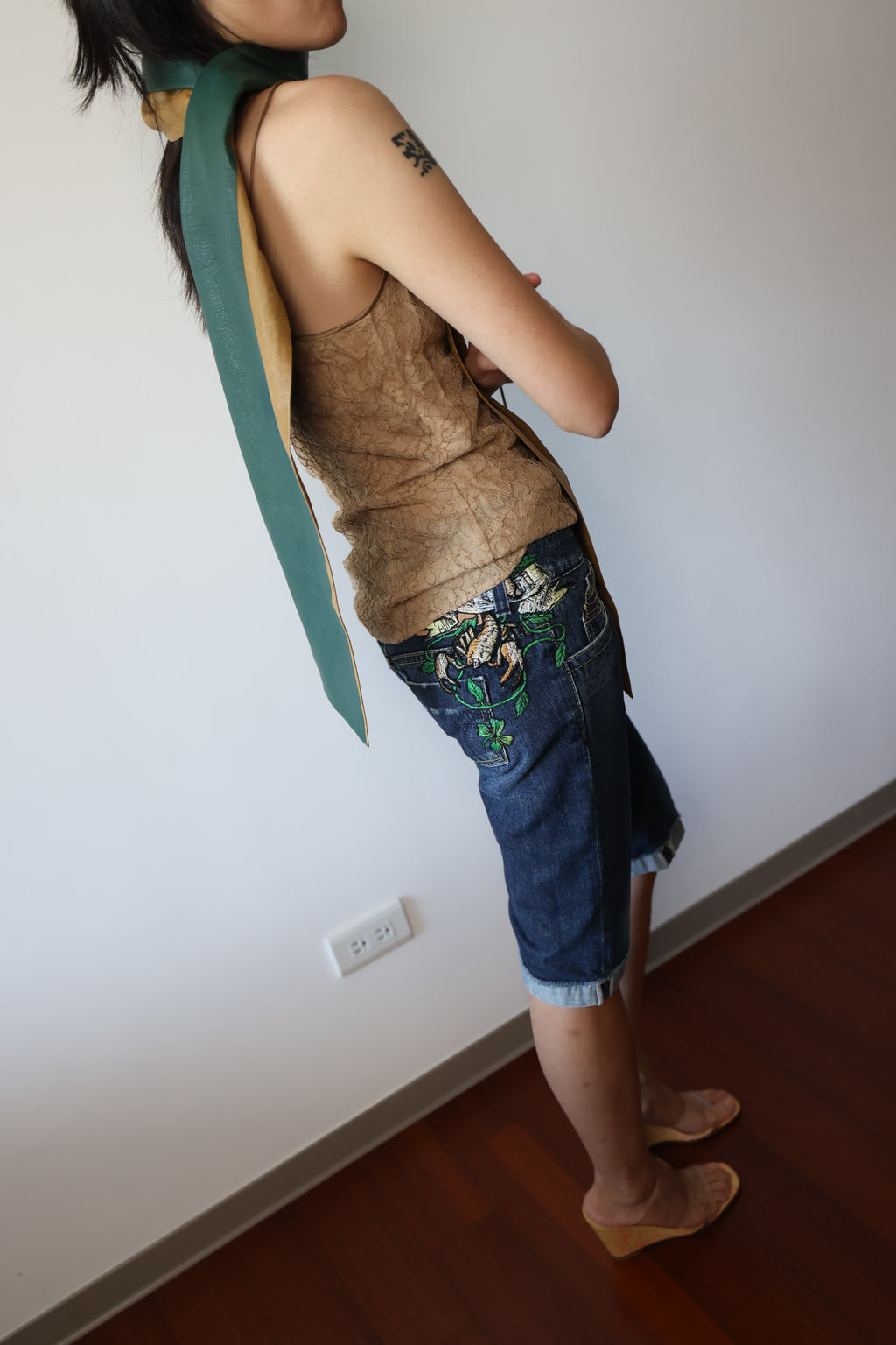 Miss Sixty Fitted Capri Denim Shorts