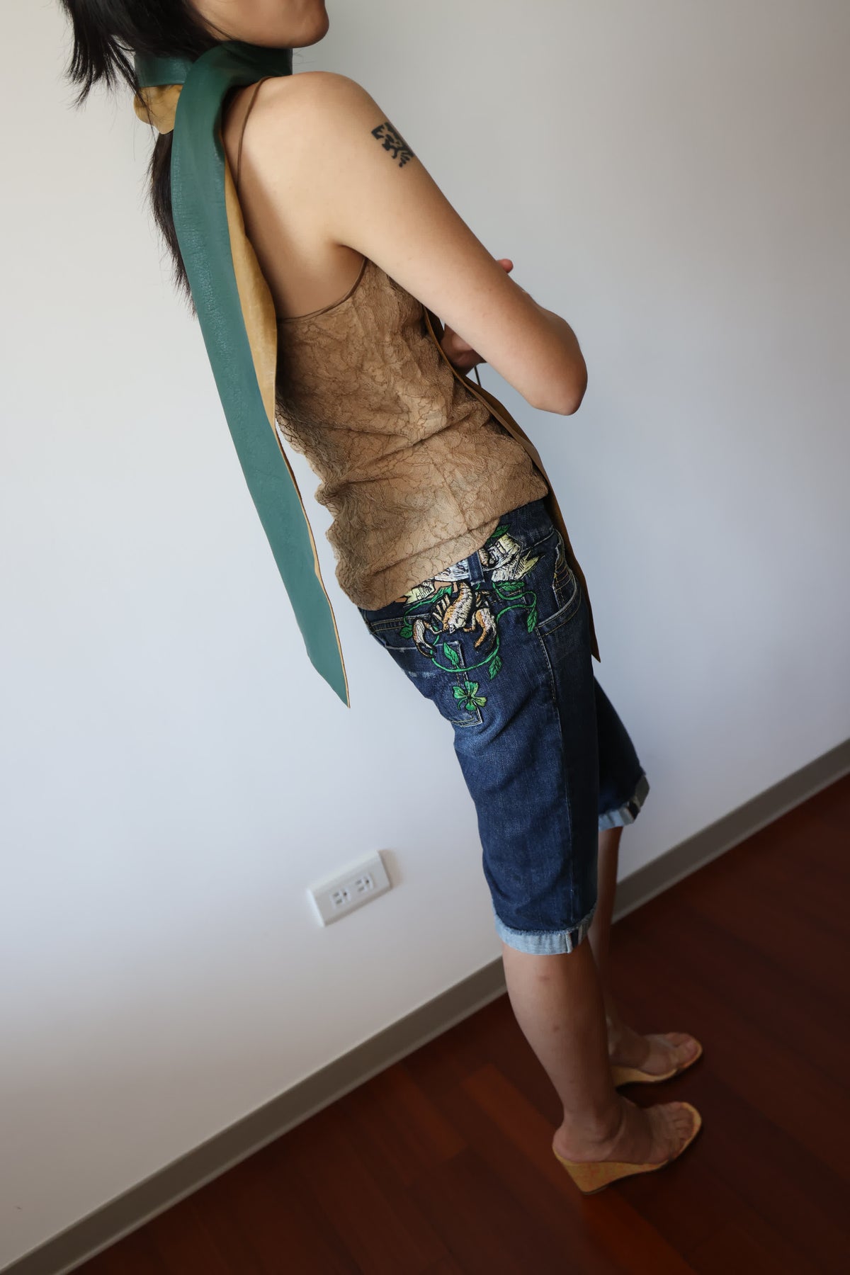 Miss Sixty Fitted Capri Denim Shorts