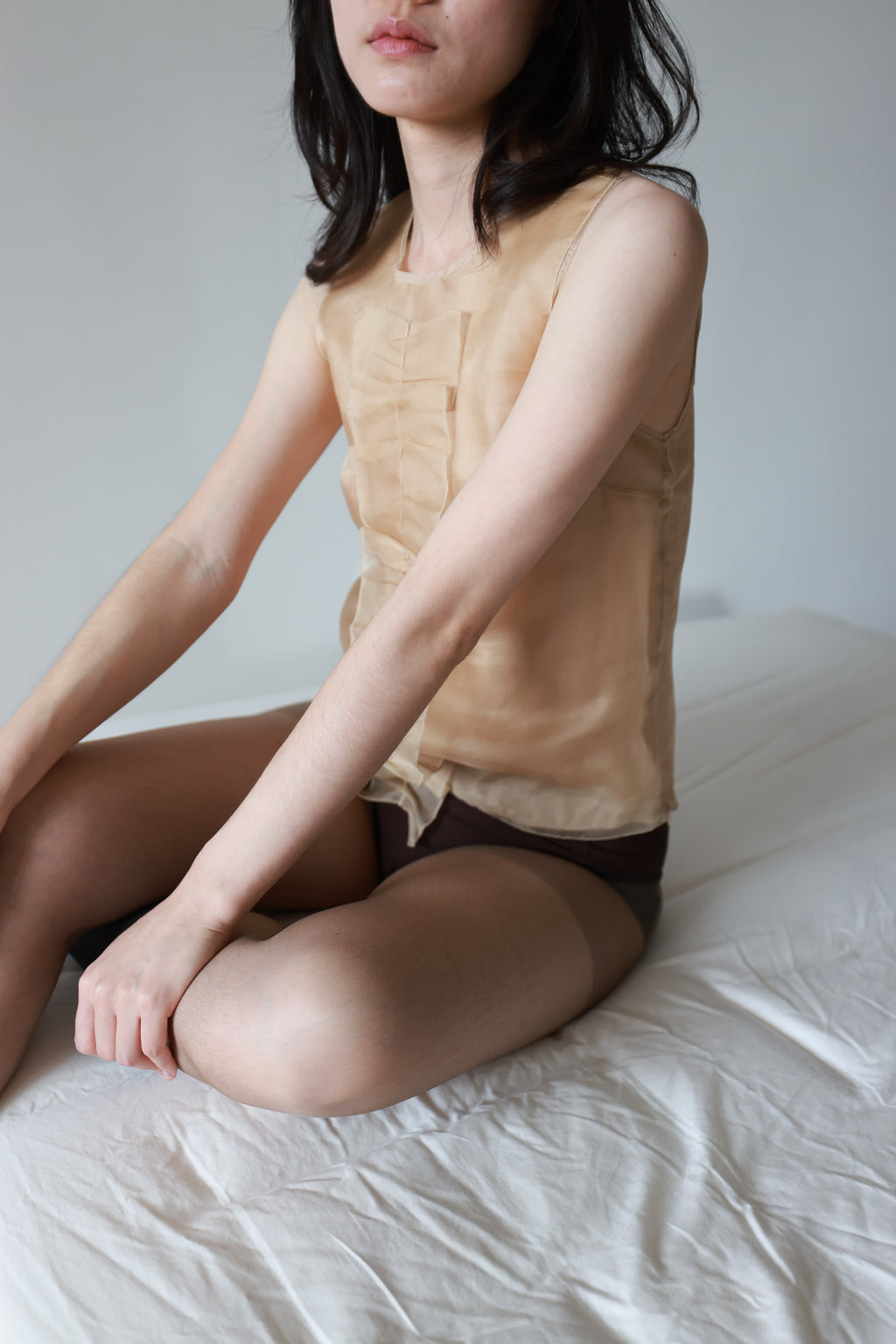 PRADA 2002 SS Collection - Beige Silk Blouse
