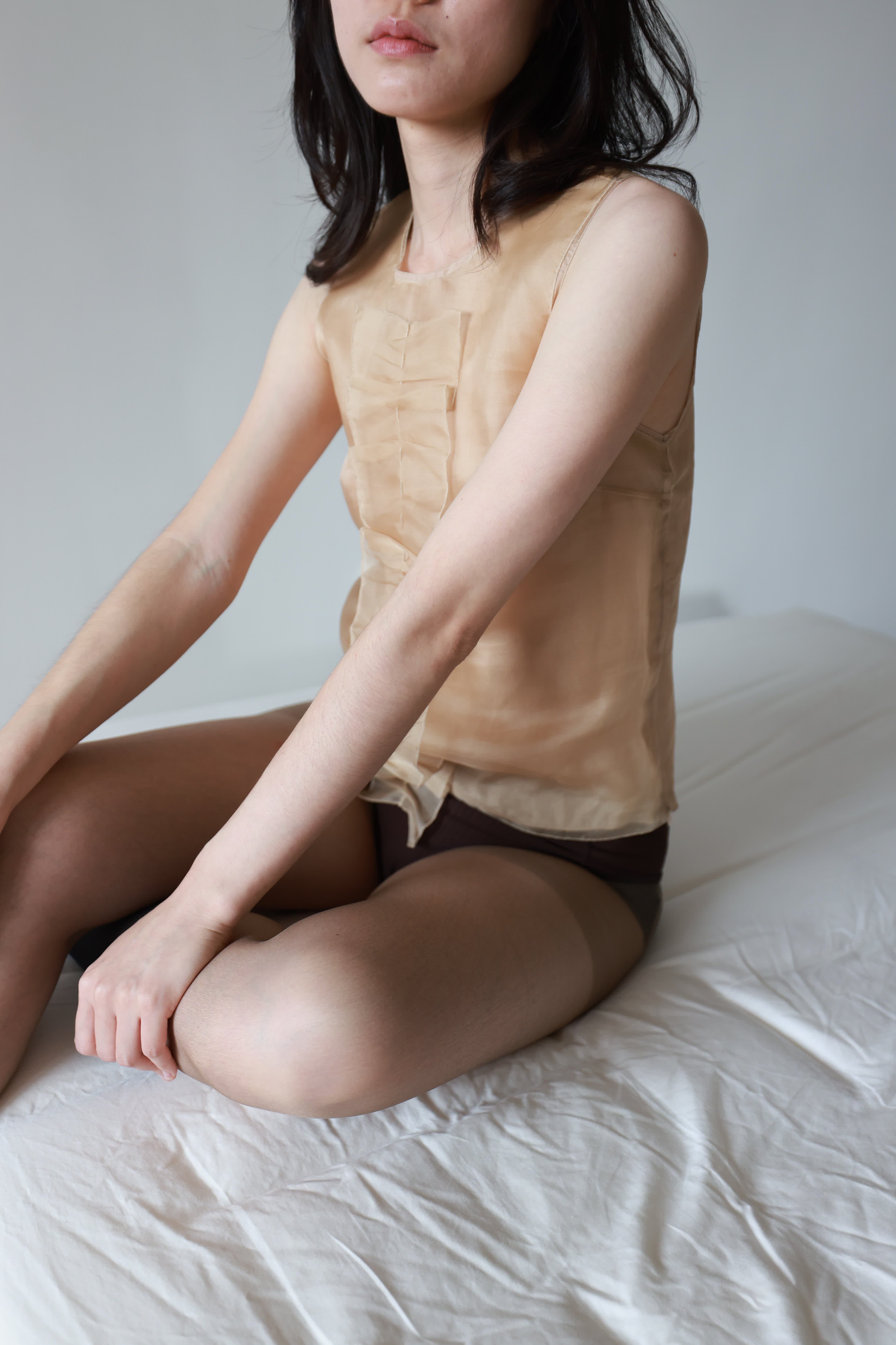 PRADA 2002 SS Collection - Beige Silk Blouse