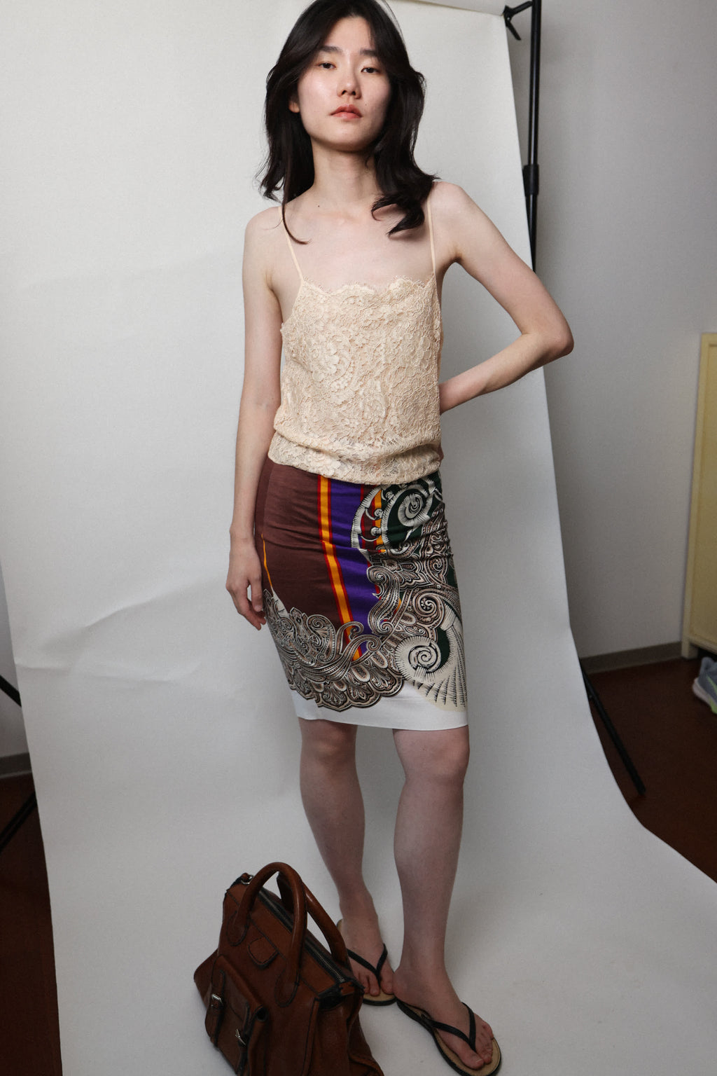 Gianfranco Ferre Cotton Vintage Print Skirt