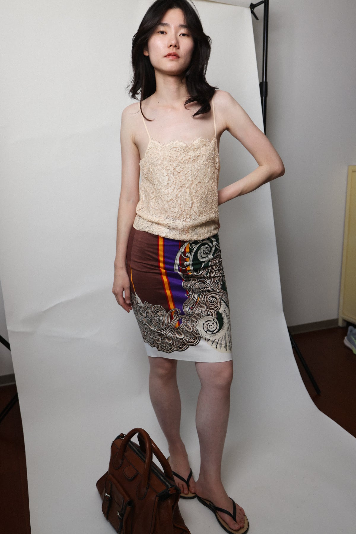 Gianfranco Ferre Cotton Vintage Print Skirt