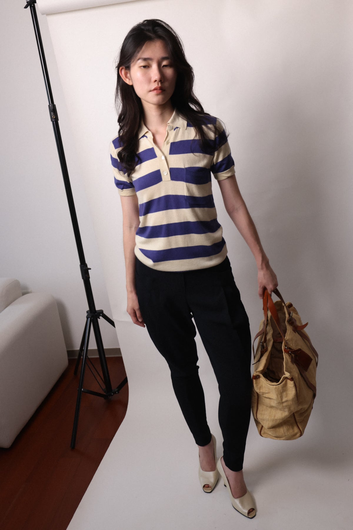 Maxmara Stripe Silk Tops