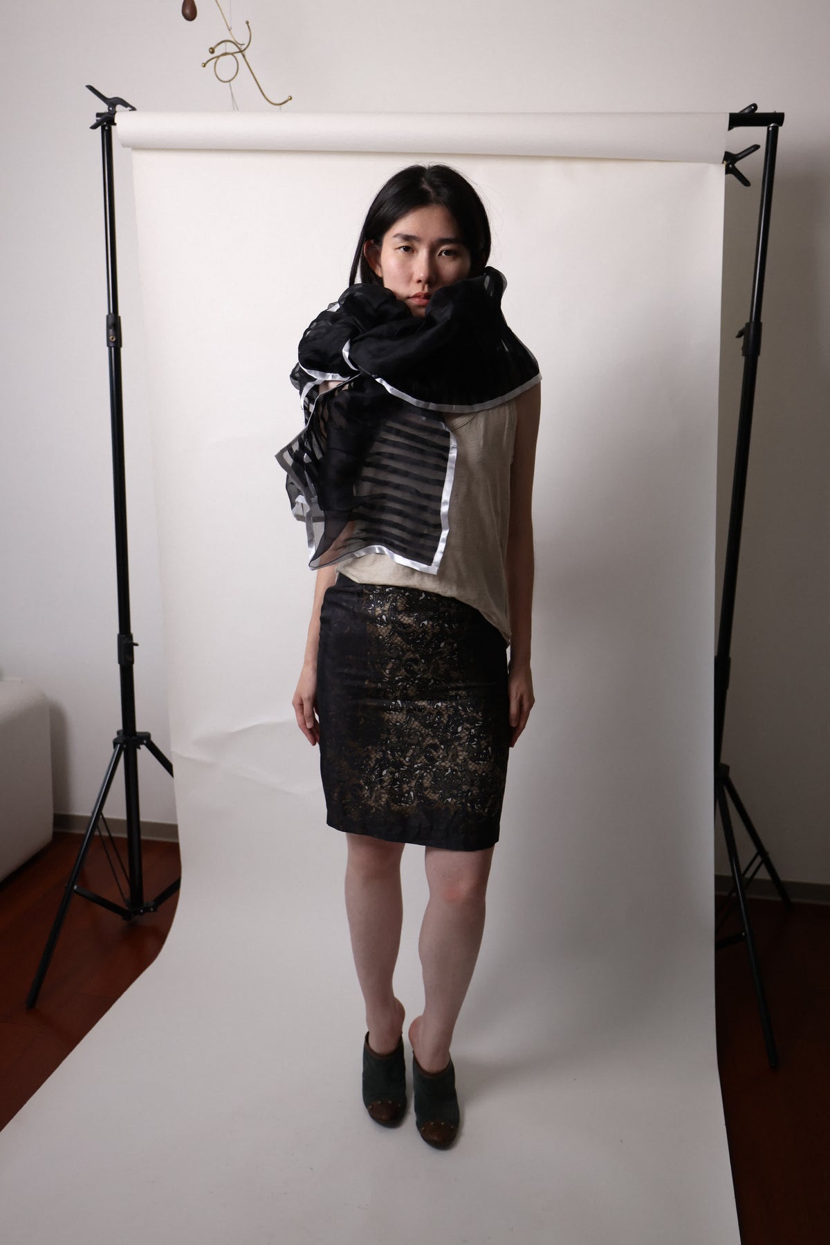 Prada 2008 FW Runway Silk Print Skirt