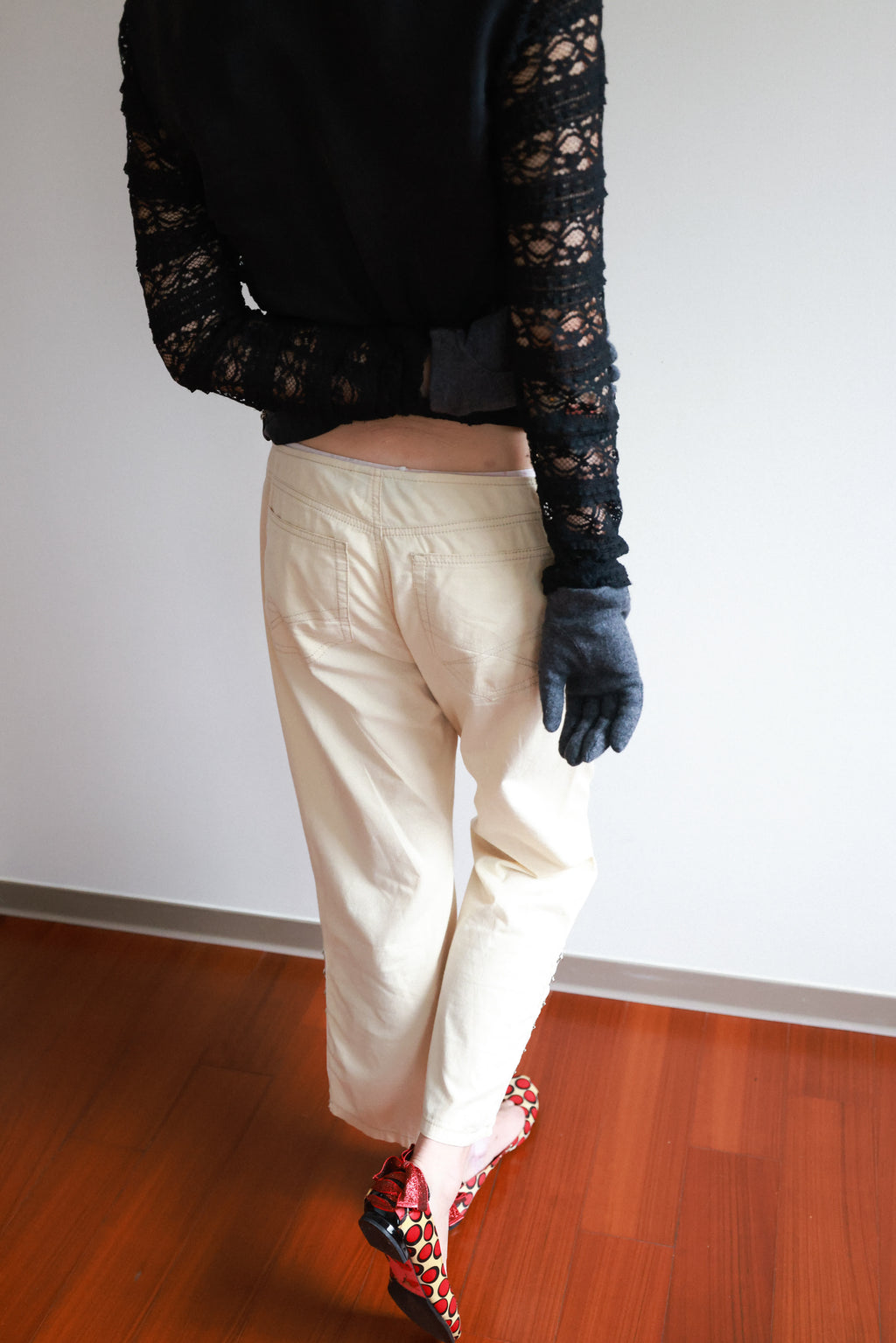 Chloé Classic Grey Knit Short Gloves