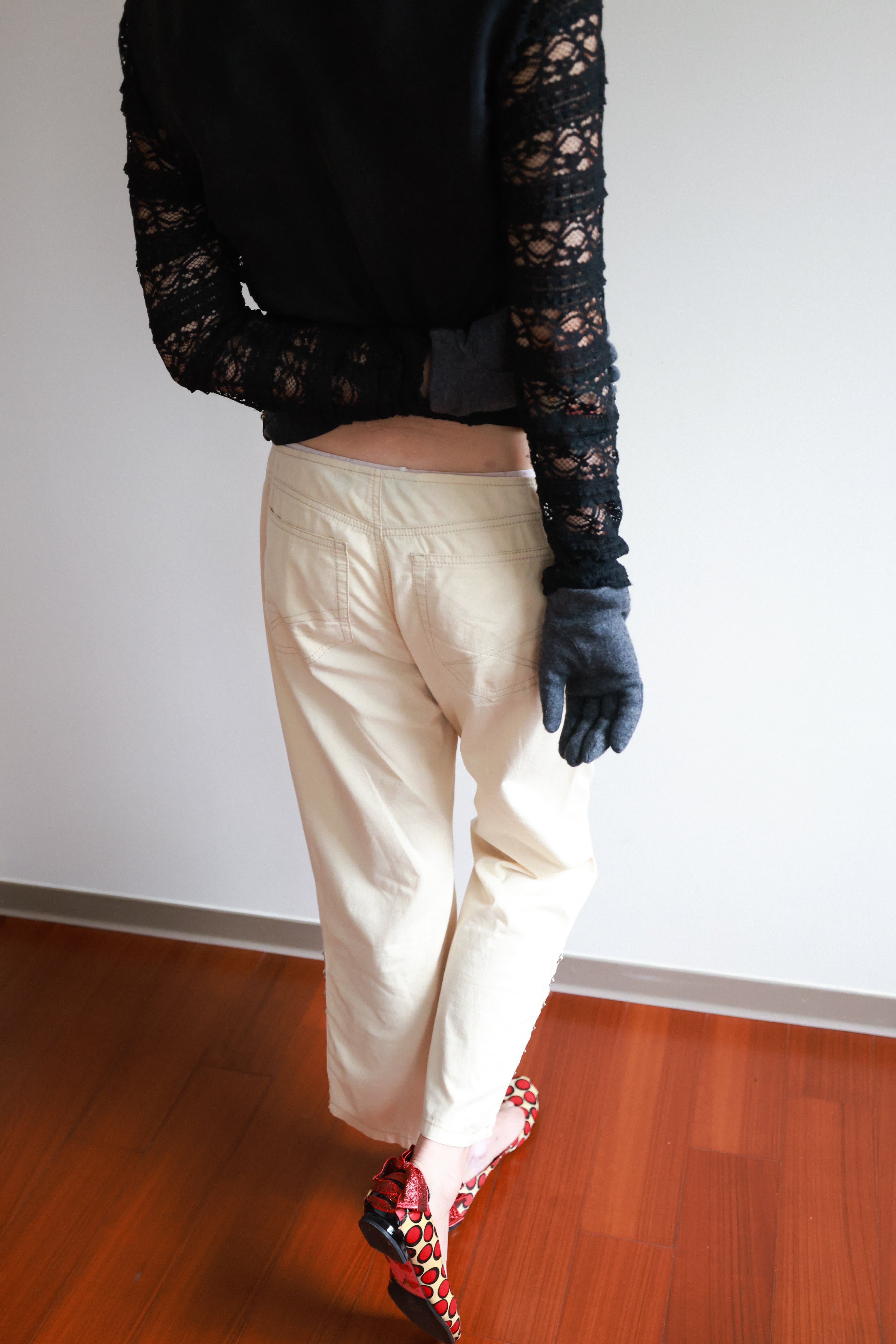 Chloé Classic Grey Knit Short Gloves