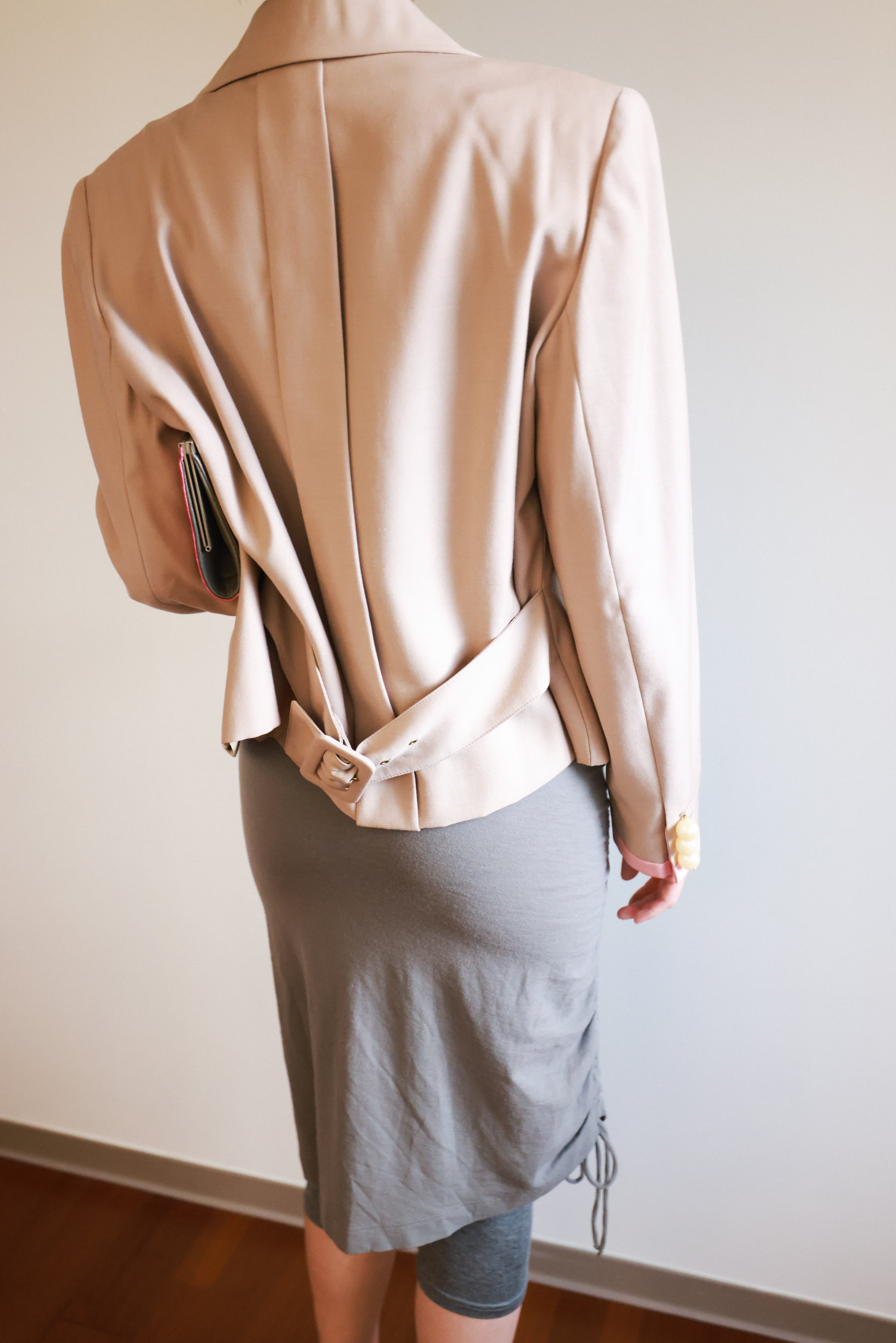 Christian Dior Muted Mauve Wool Blazer with Pearl Detail
