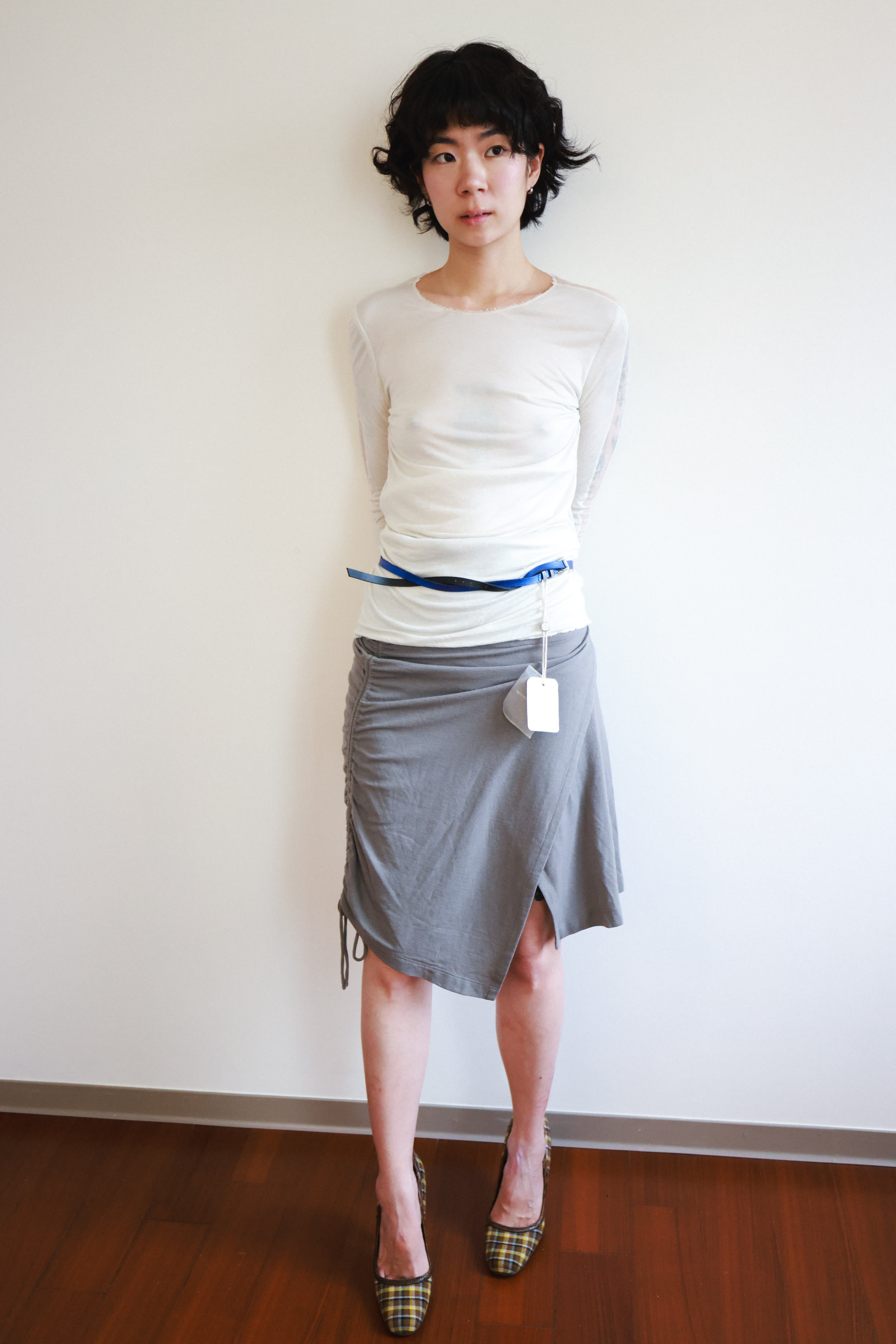 Cop. Copine Electric Blue Slim Leather Belt