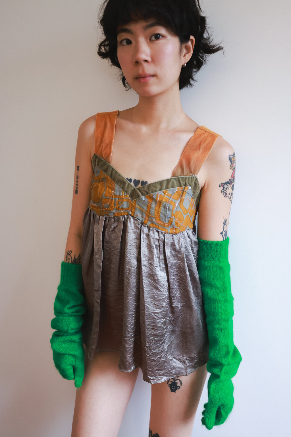 Isabelle Wen Metallic Sequined Camisole Tank Top