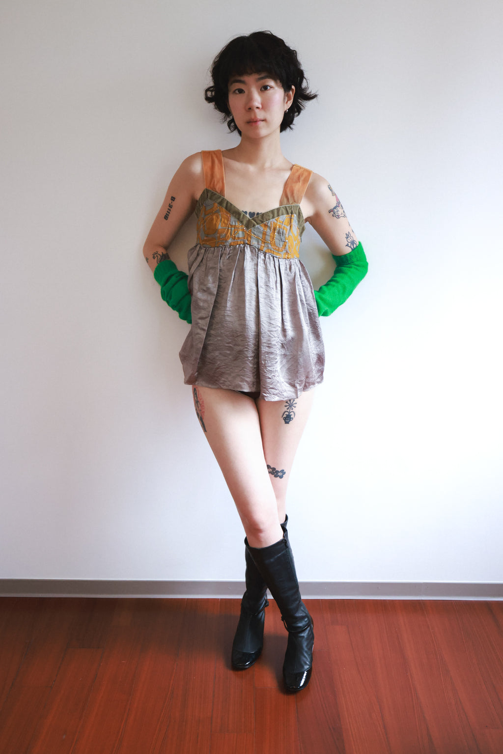 Isabelle Wen Metallic Sequined Camisole Tank Top