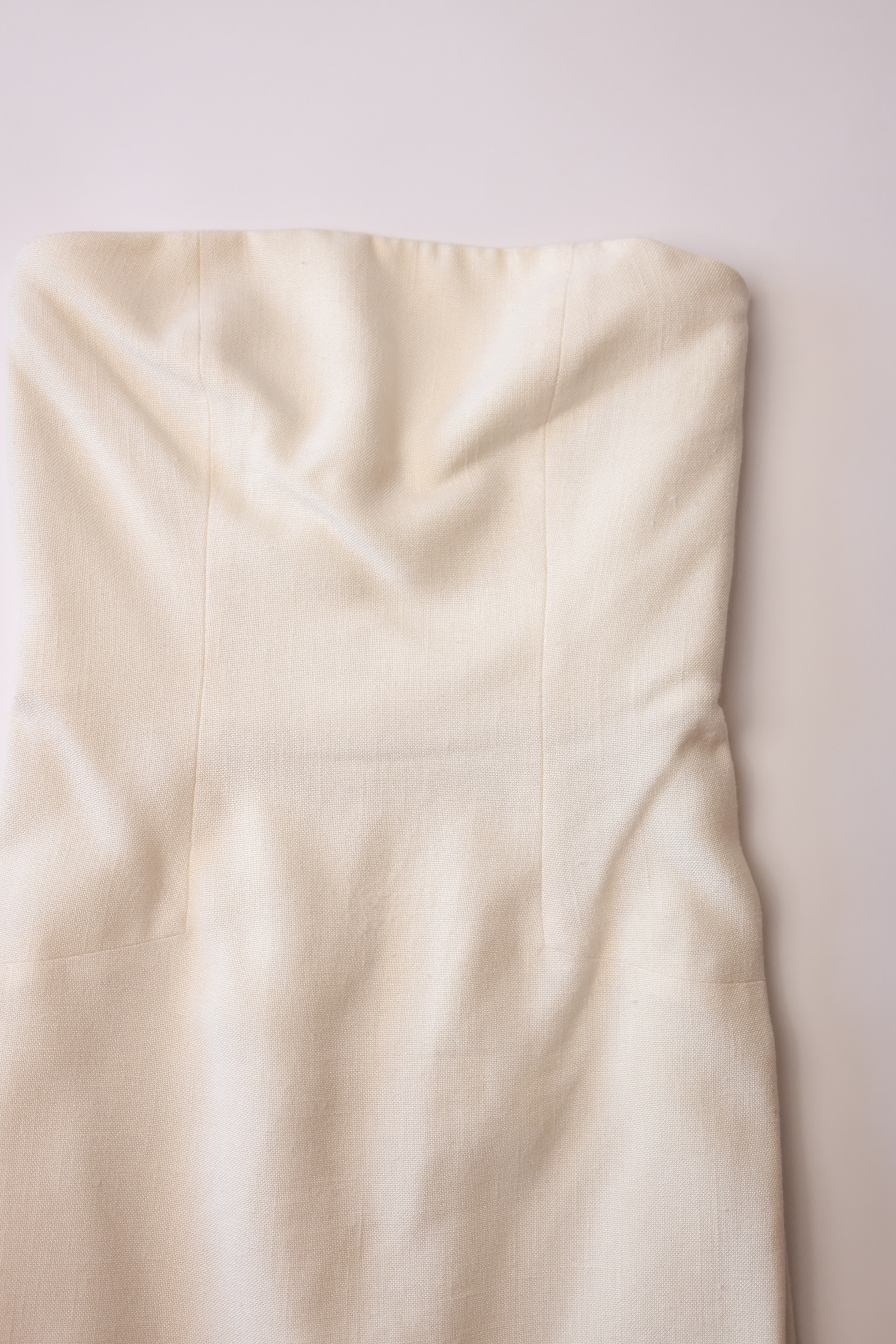 Jean-Louis Scherrer Off-the-Shoulder Cotton-Linen Dress in Off-White