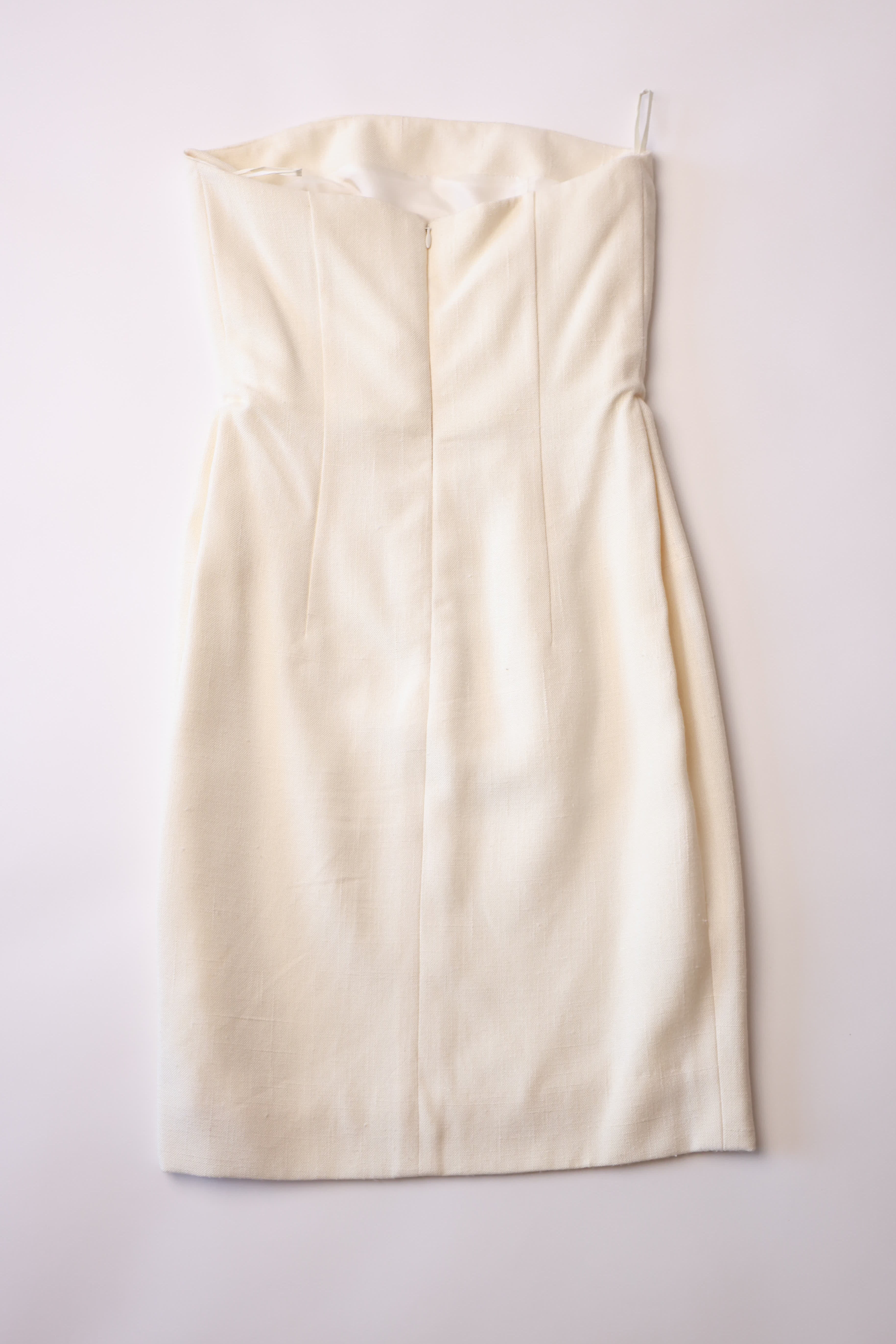 Jean-Louis Scherrer Off-the-Shoulder Cotton-Linen Dress in Off-White