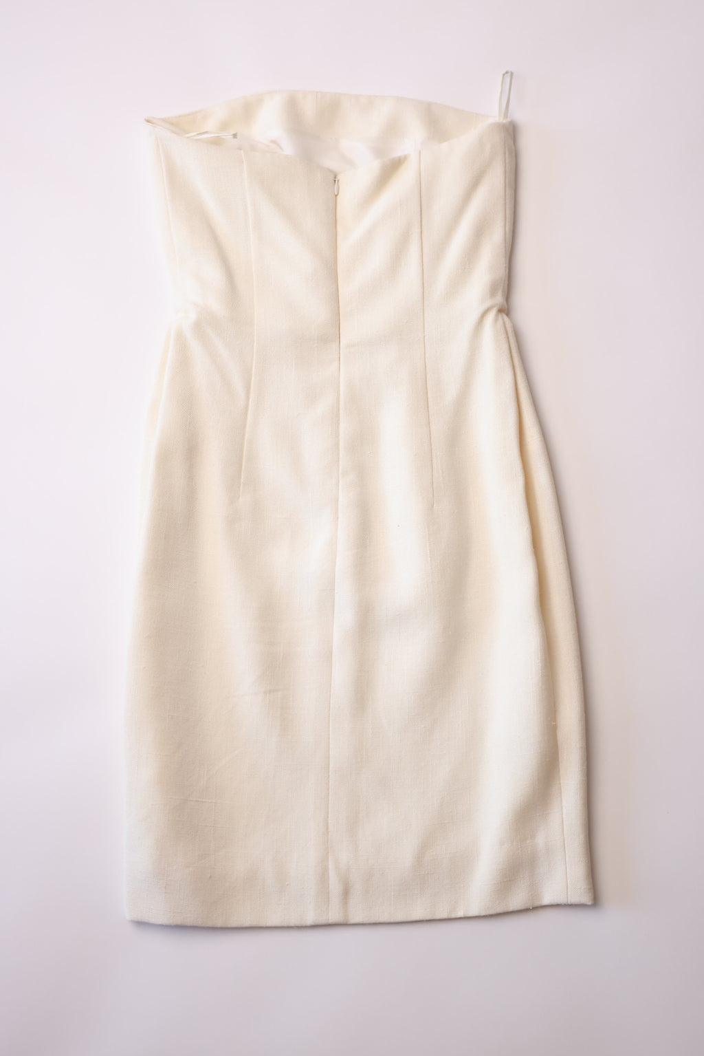 Jean-Louis Scherrer Off-the-Shoulder Cotton-Linen Dress in Off-White