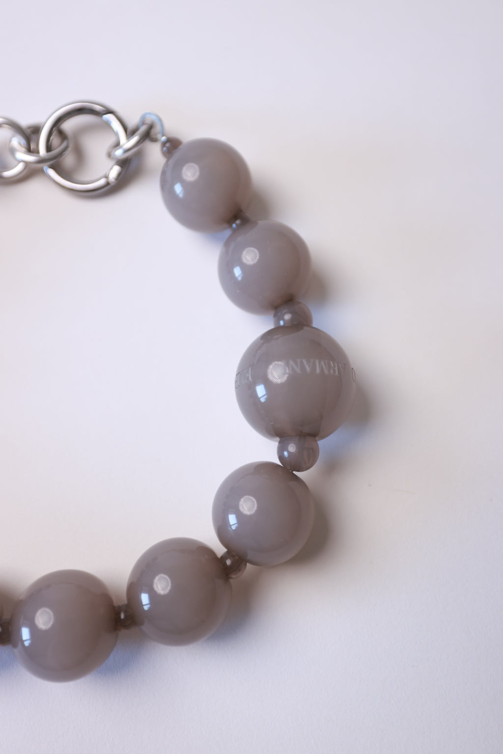 Emporio Armani Grey Statement Bead Necklace