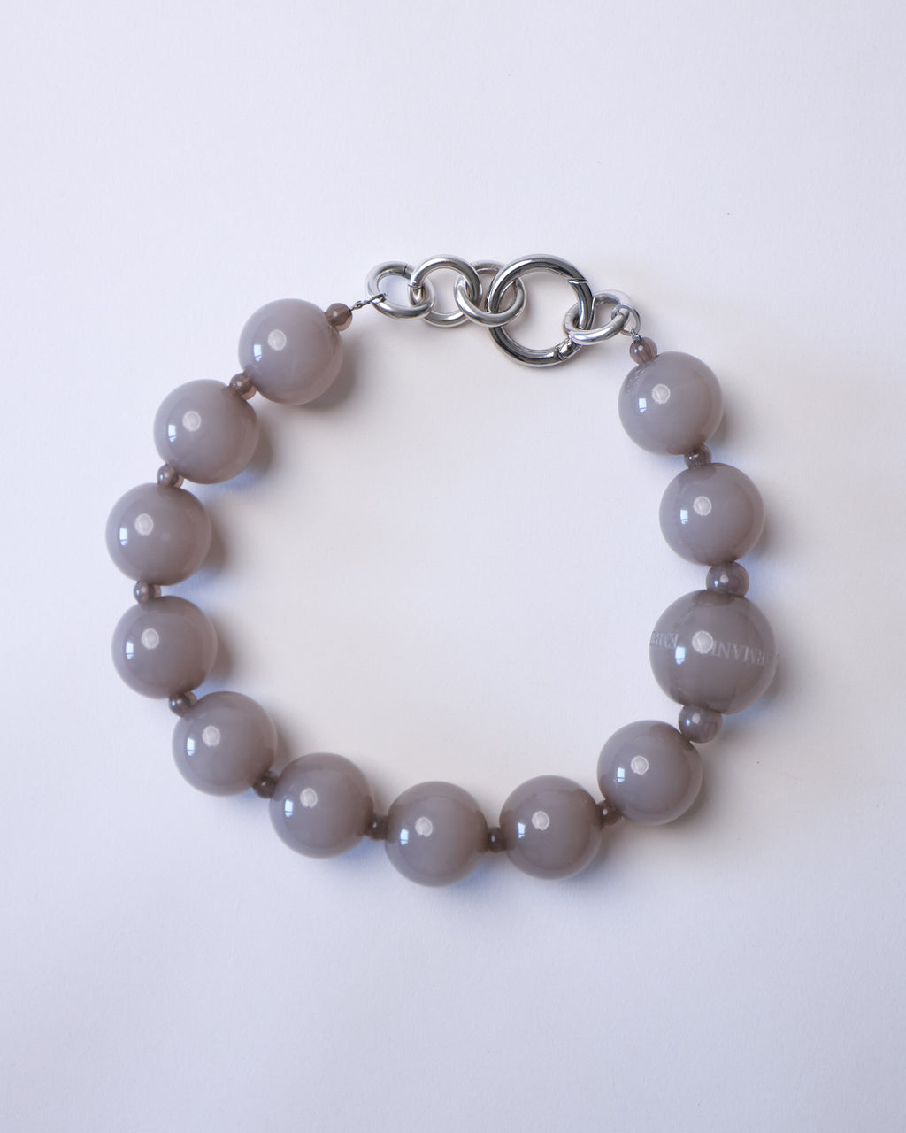 Emporio Armani Grey Statement Bead Necklace