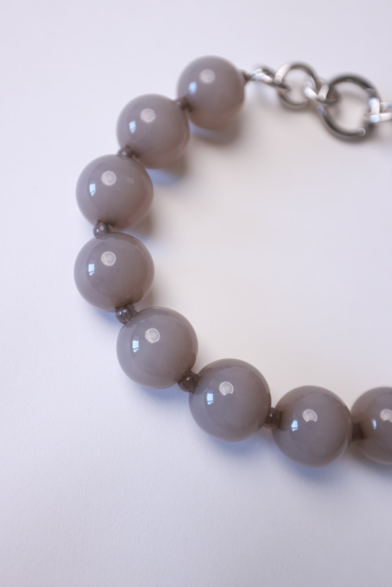 Emporio Armani Grey Statement Bead Necklace
