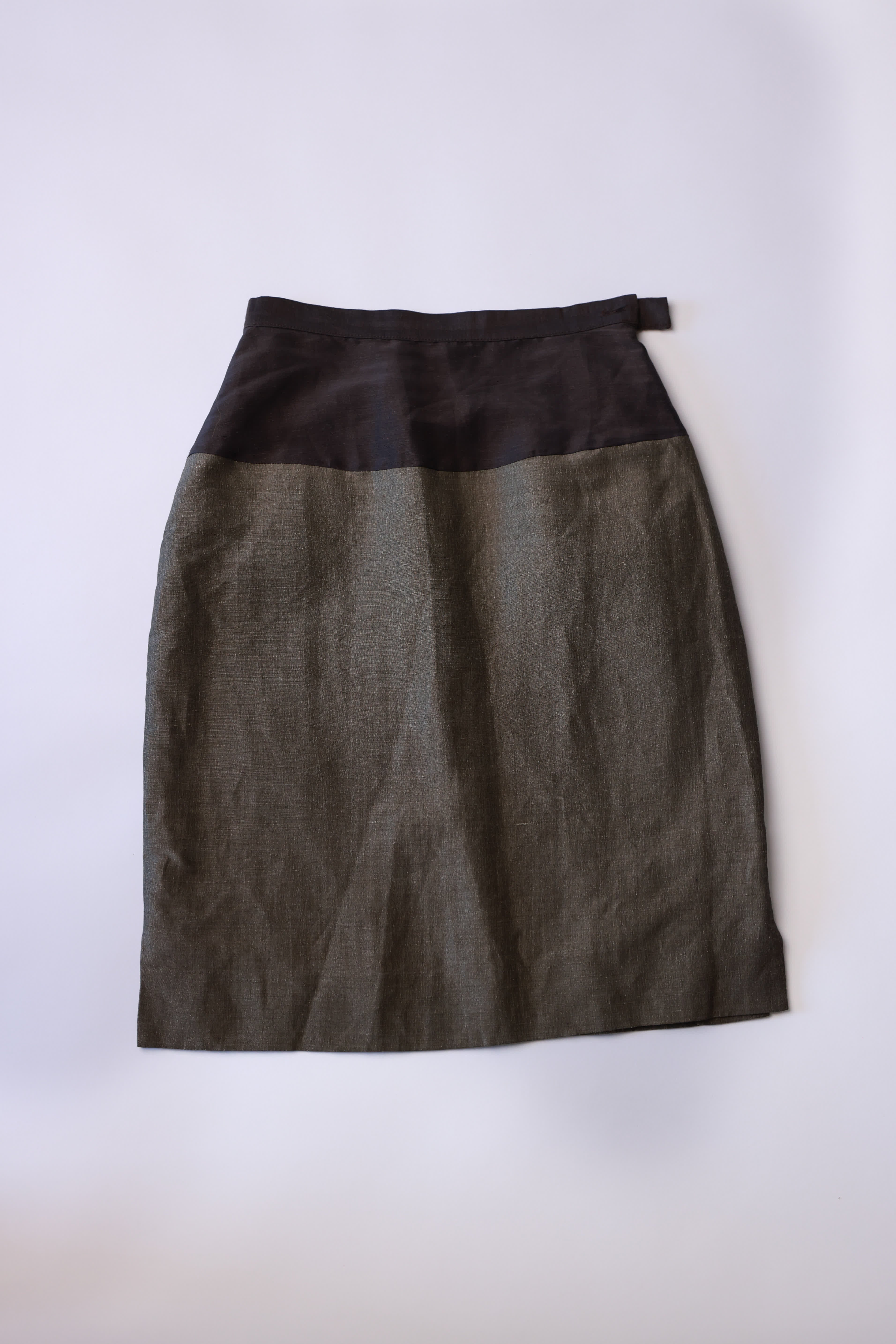 Gianfranco Ferré Two-Tone Color-Block Silk Skirt