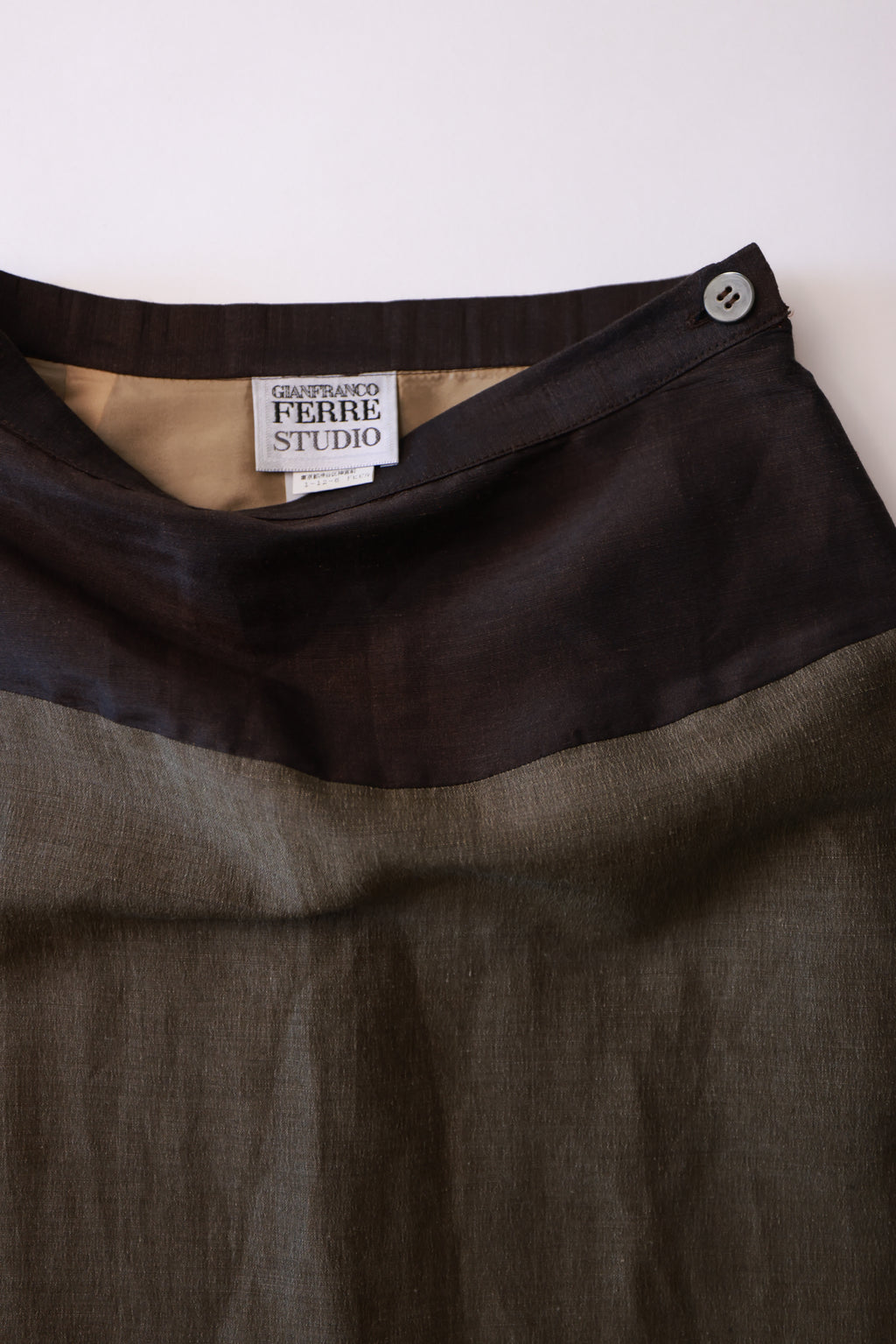 Gianfranco Ferré Two-Tone Color-Block Silk Skirt