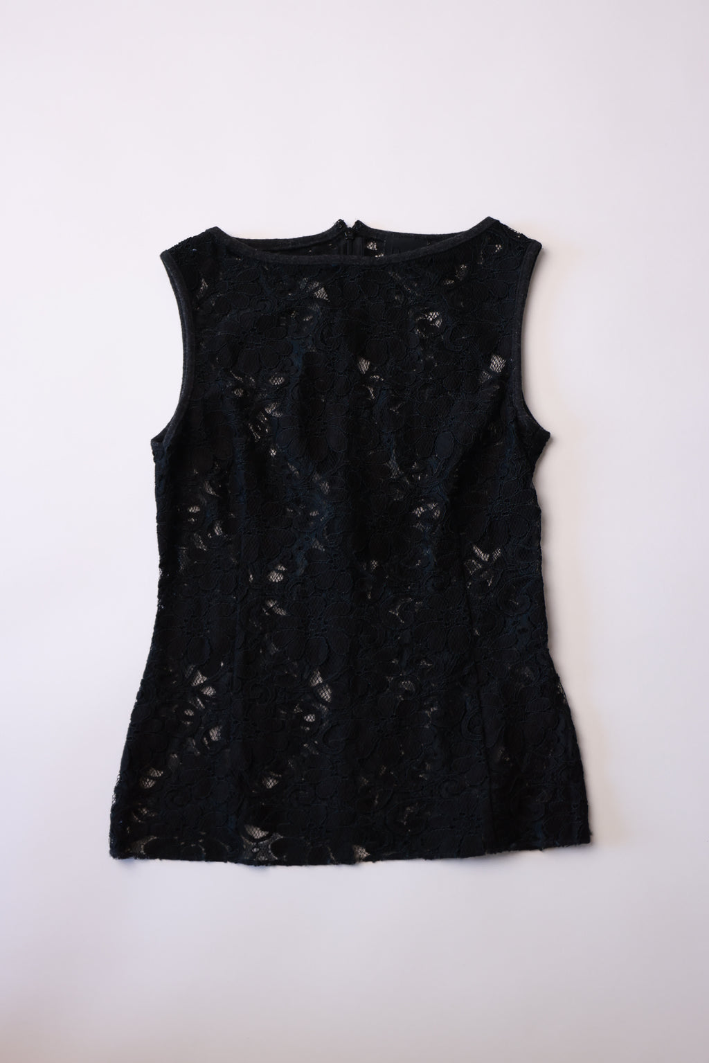 Dolce & Gabbana Black Sheer Lace Sleeveless Top