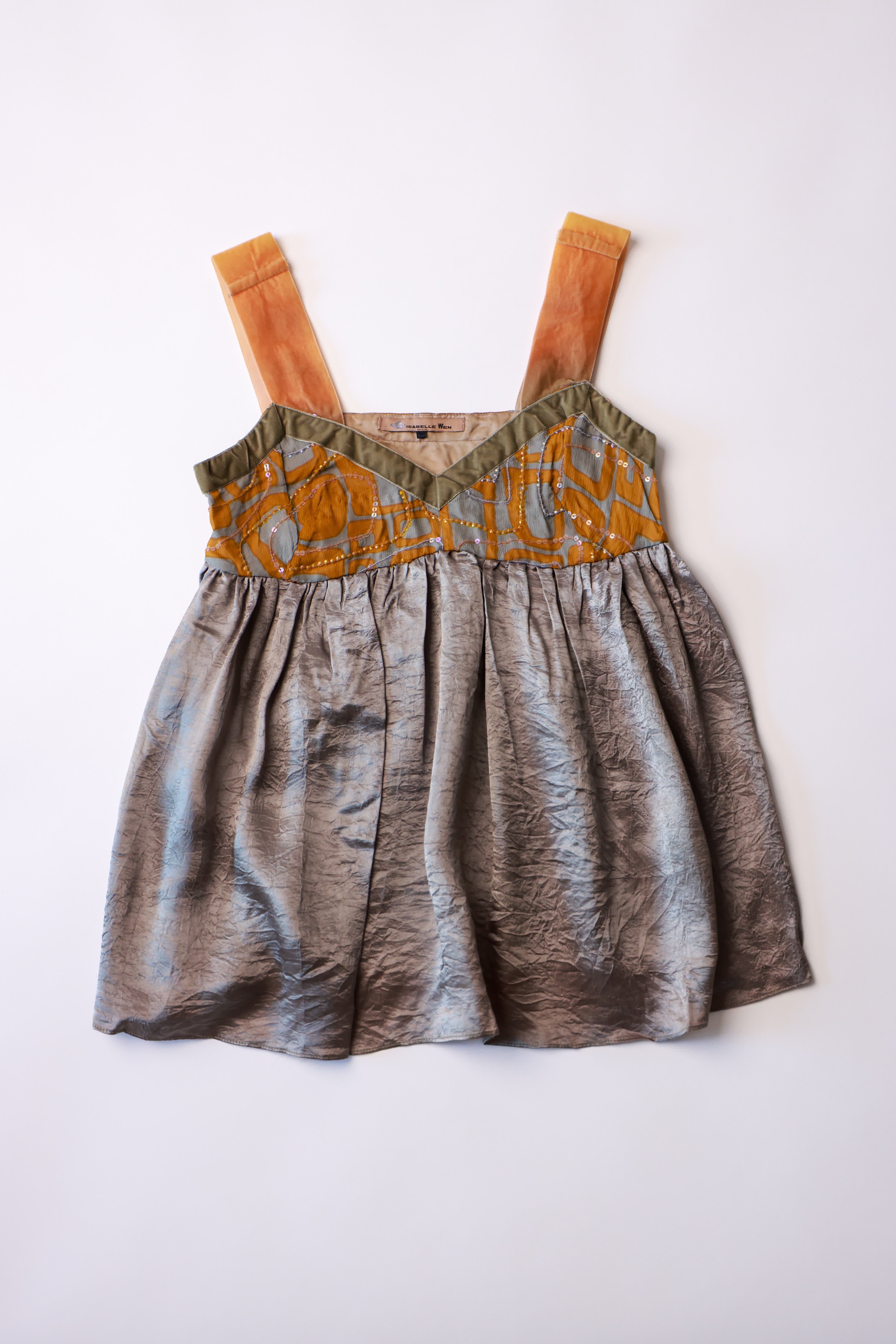 Isabelle Wen Metallic Sequined Camisole Tank Top