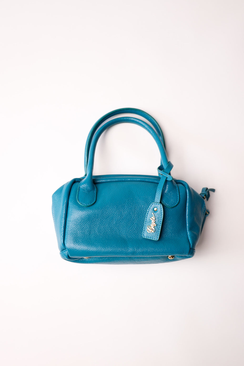 Romeo Gigli Teal Blue Leather Handbag