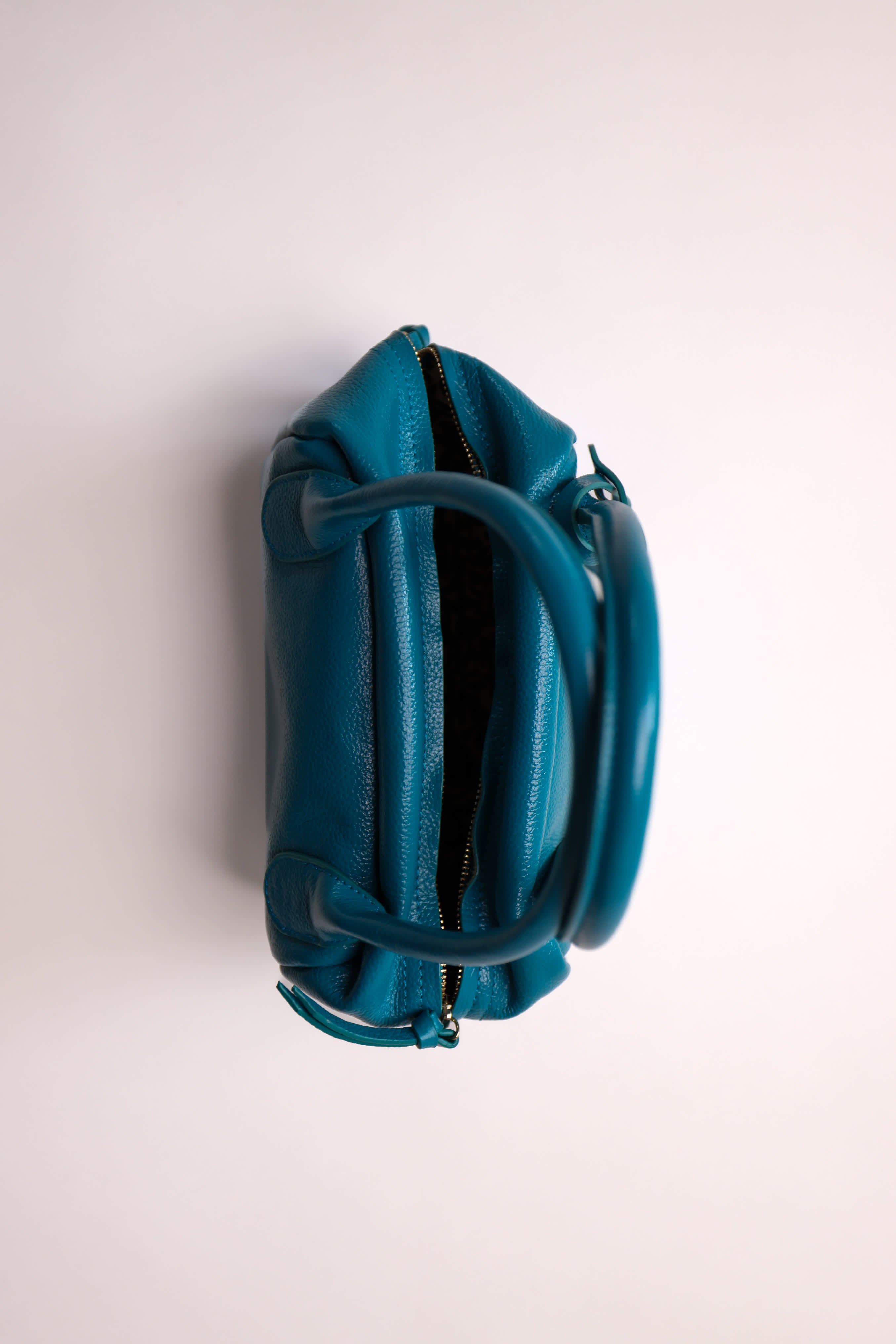 Romeo Gigli Teal Blue Leather Handbag