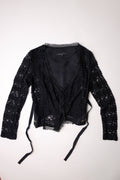 Marc Jacobs Black Lace Cropped Overlay Top