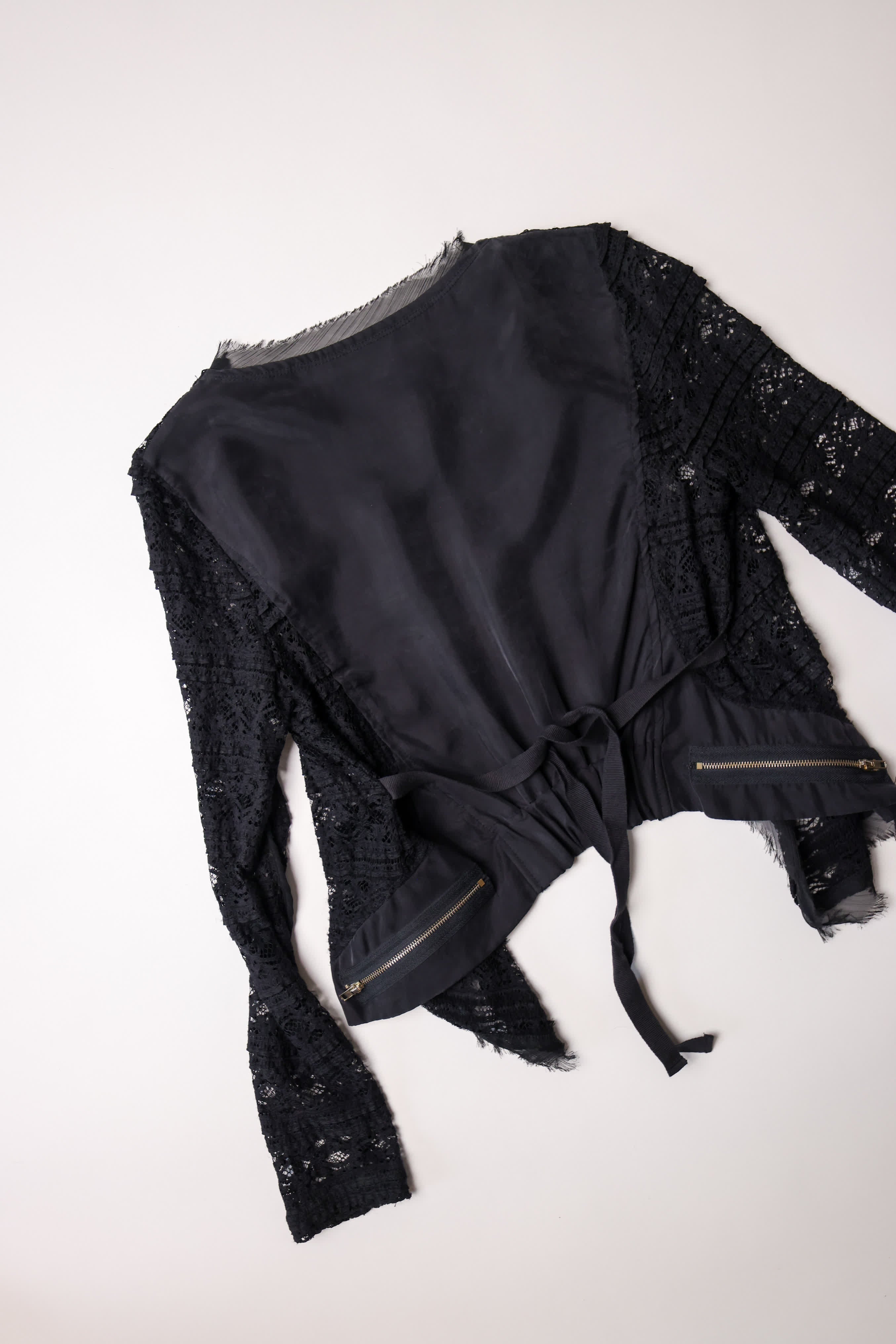 Marc Jacobs Black Lace Cropped Overlay Top