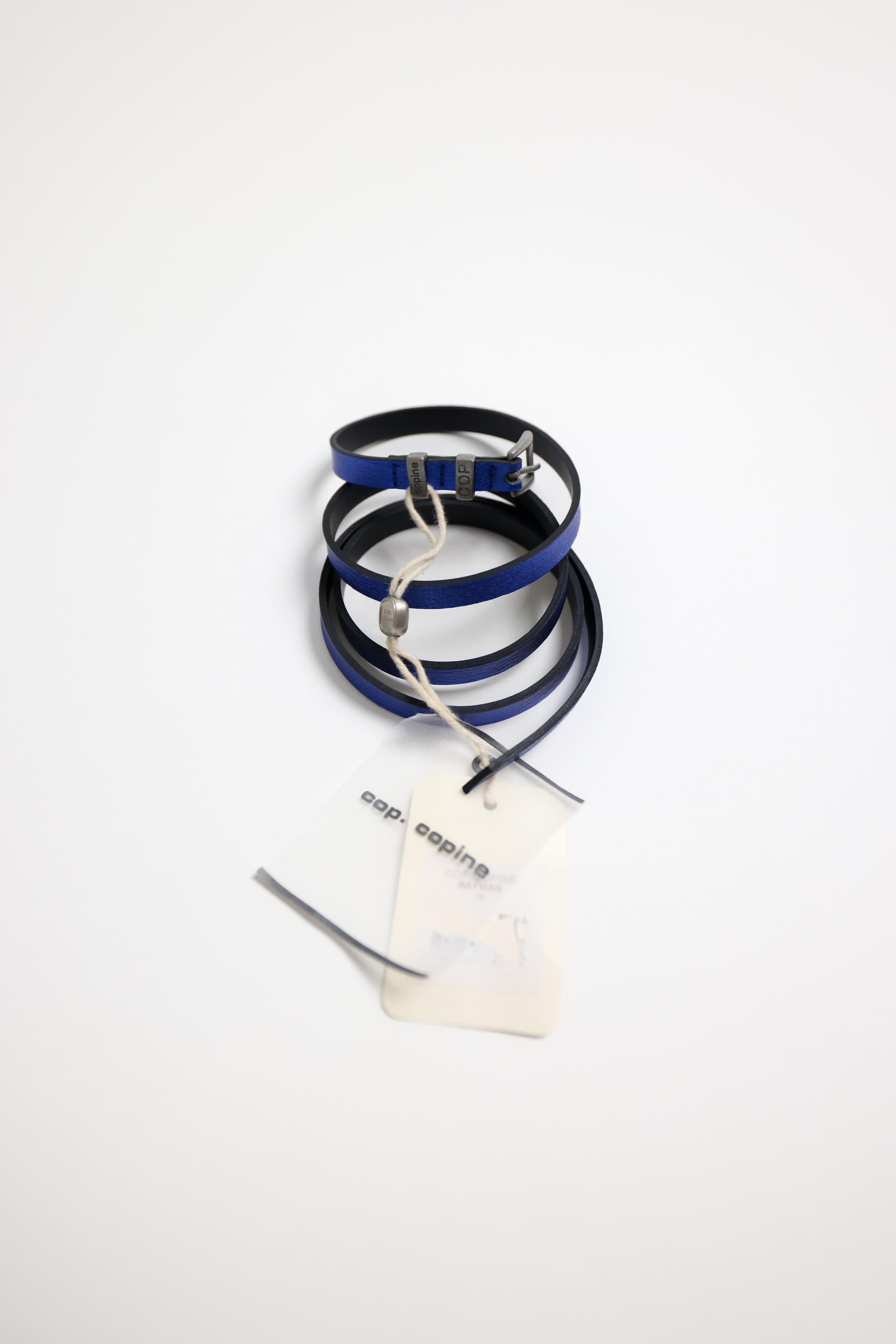 Cop. Copine Electric Blue Slim Leather Belt