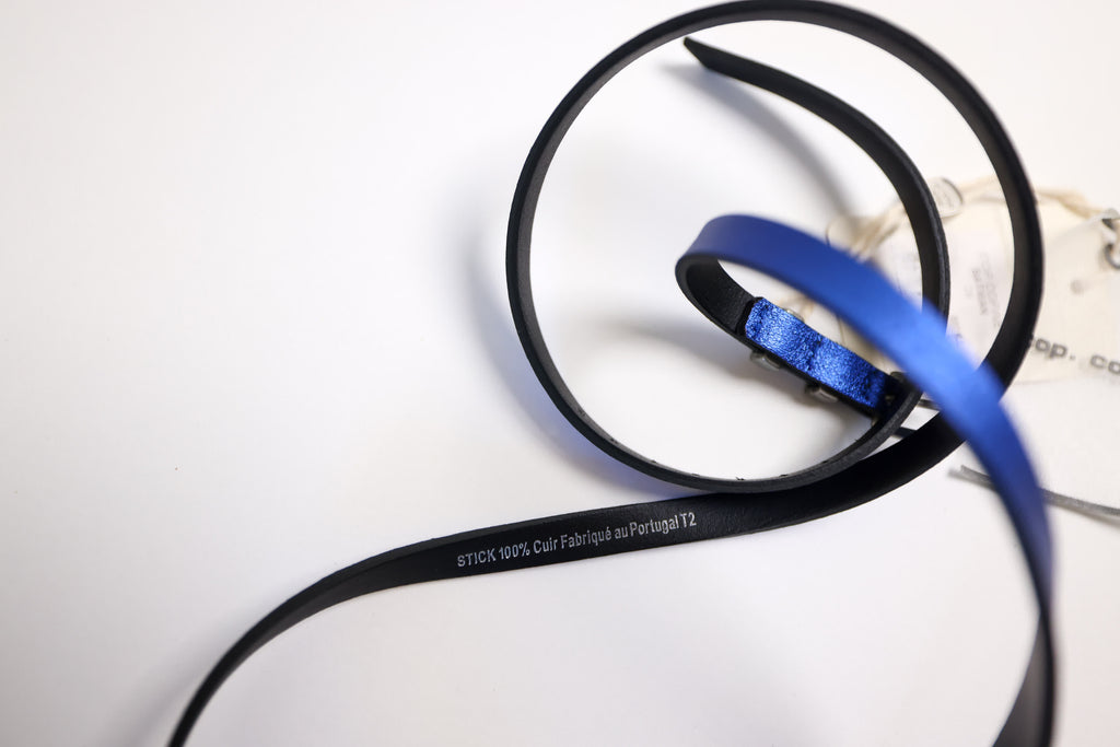 Cop. Copine Electric Blue Slim Leather Belt