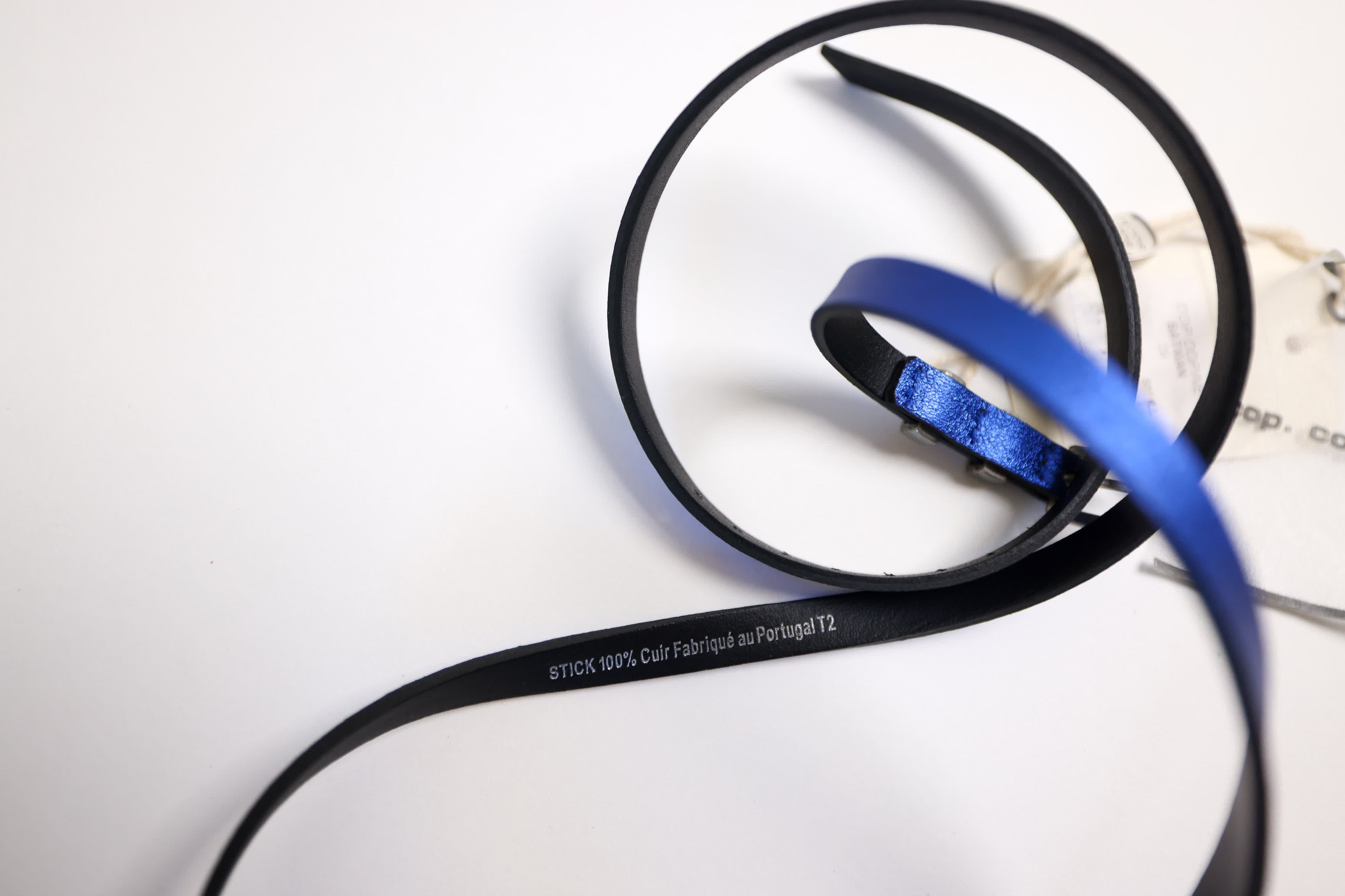 Cop. Copine Electric Blue Slim Leather Belt