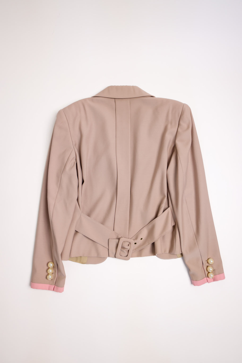 Christian Dior Muted Mauve Wool Blazer with Pearl Detail
