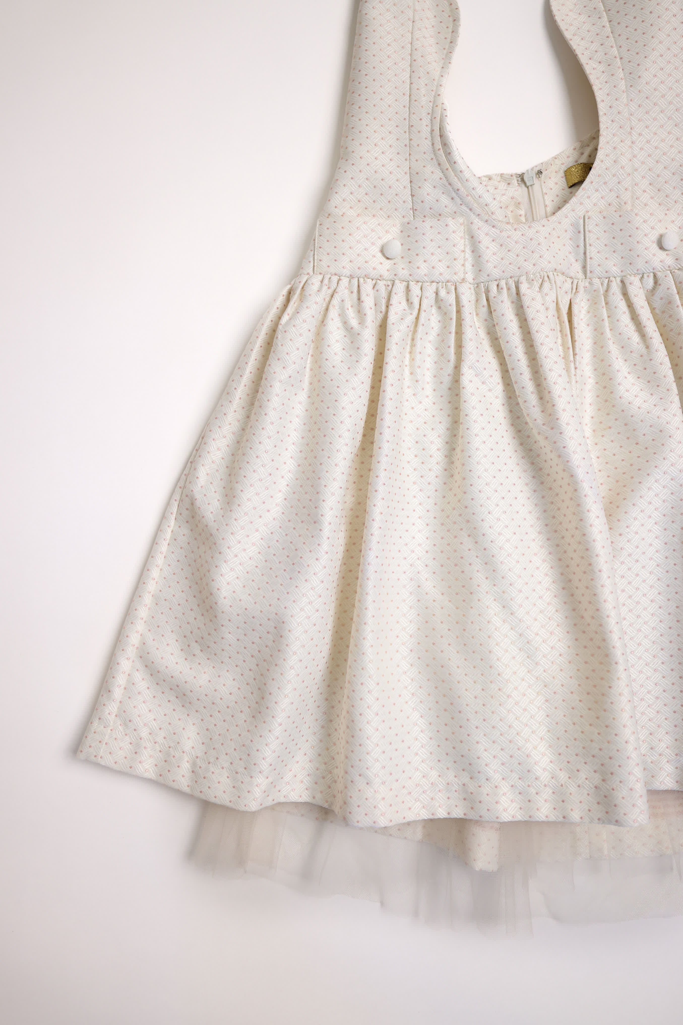 SYST Off-White Halter Neck Tulle Tulle Dress