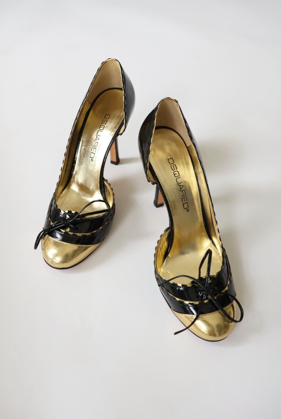 DSquared2 Gold Patent Leather Heels
