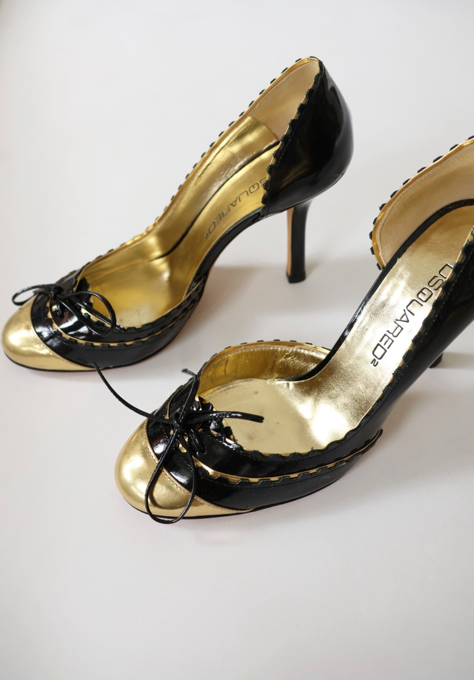 DSquared2 Gold Patent Leather Heels