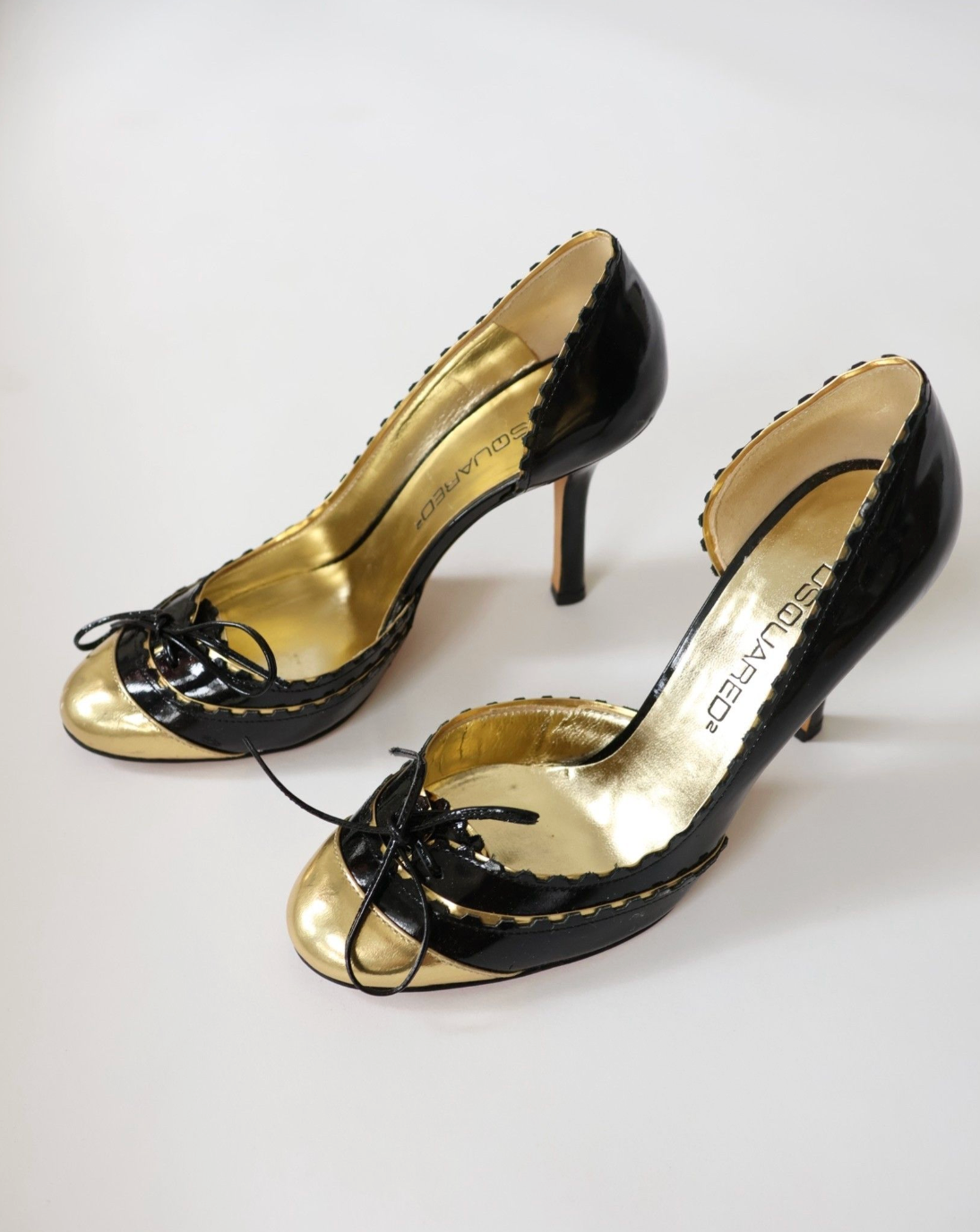 DSquared2 Gold Patent Leather Heels