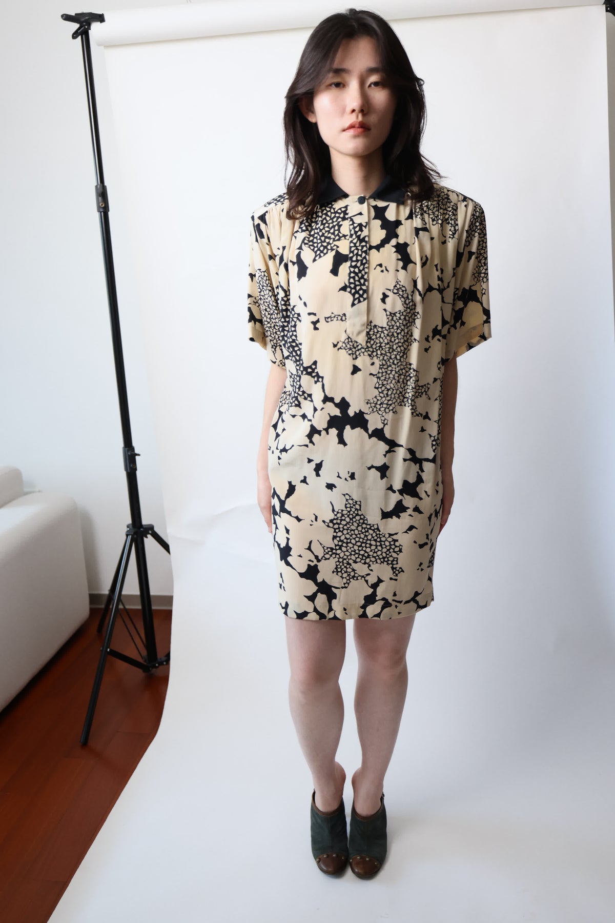 Genny Floral Shoulderpad Dress