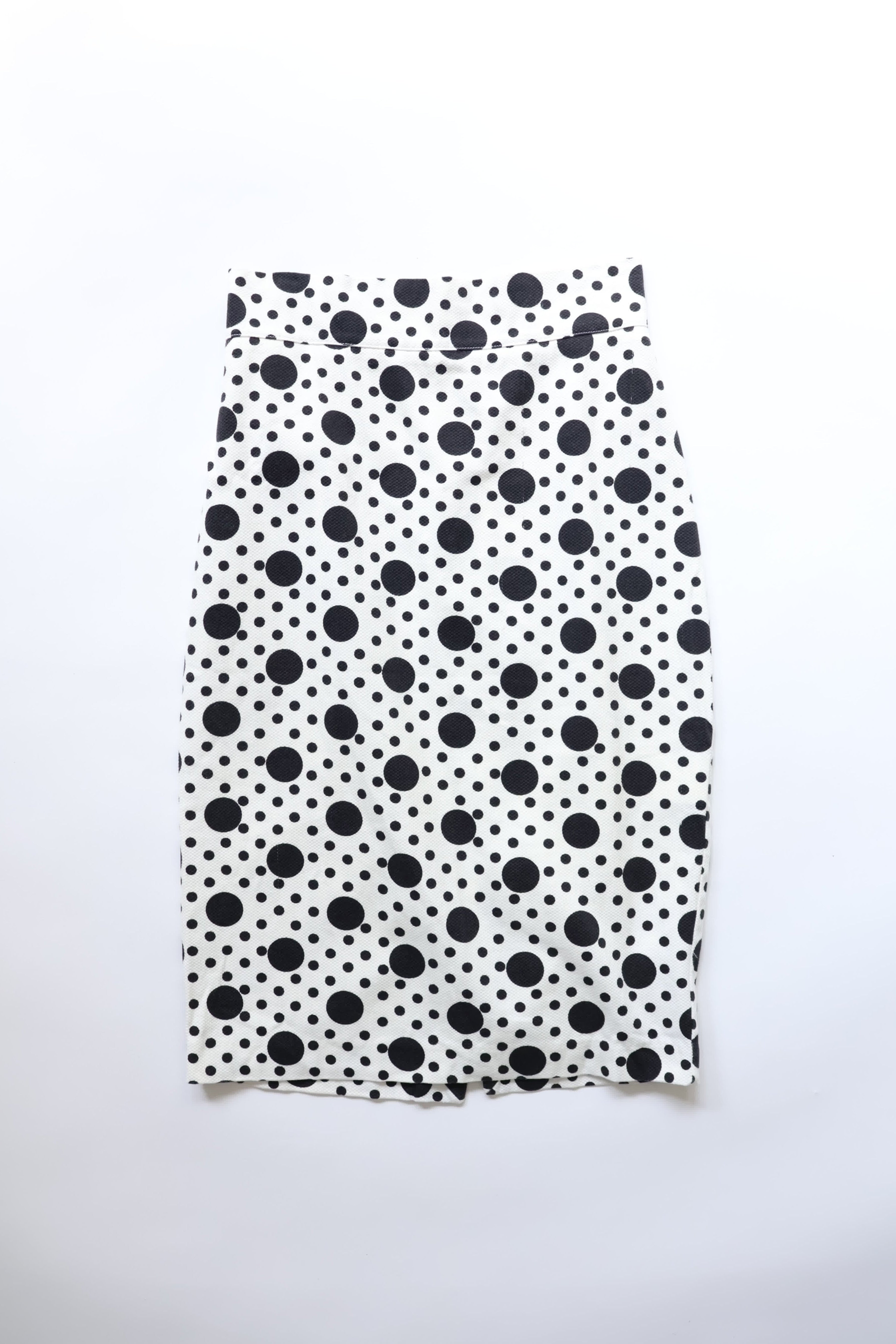 DENNY ROSE Mixed Polka Dot Pencil Midi Skirt