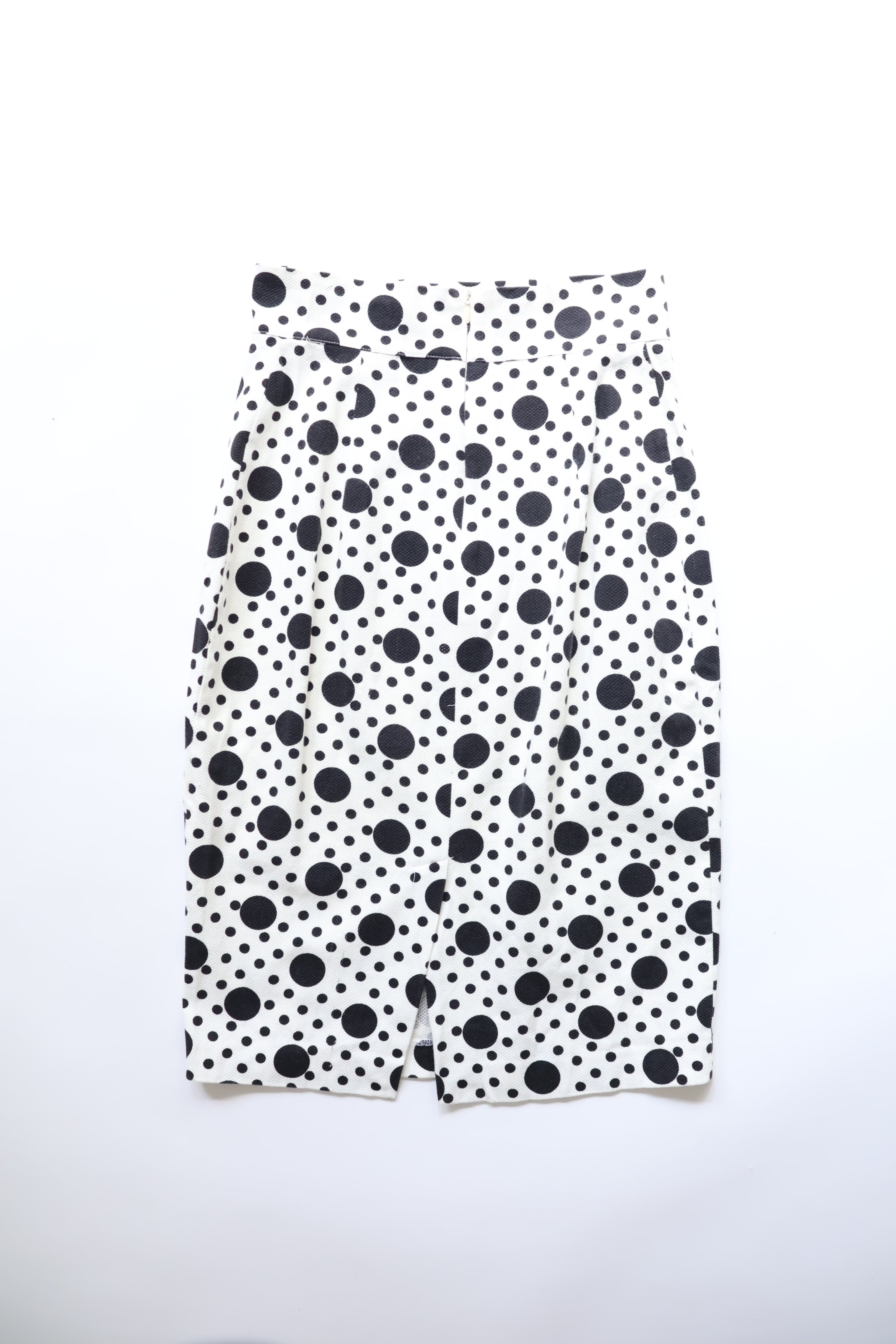 DENNY ROSE Mixed Polka Dot Pencil Midi Skirt